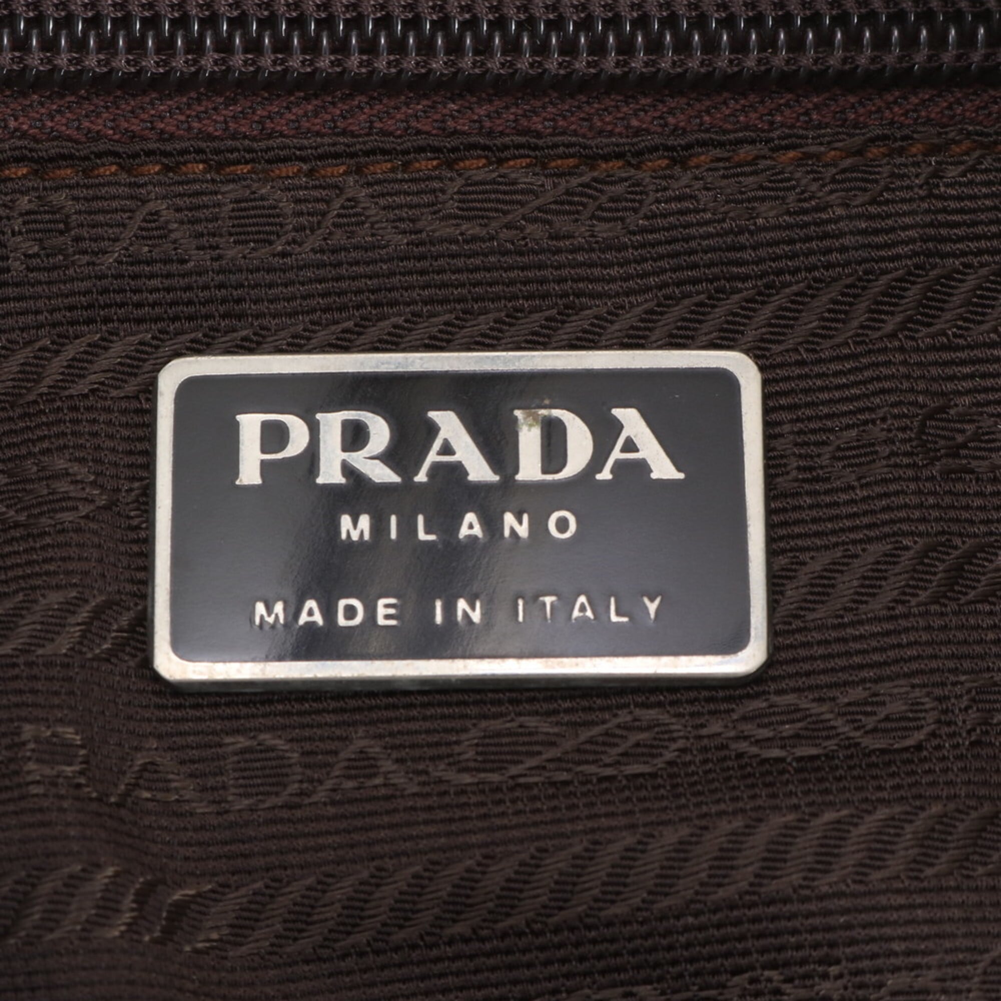 Prada Brown Nylon Leather Backpack Handbag (Pre-Owned)