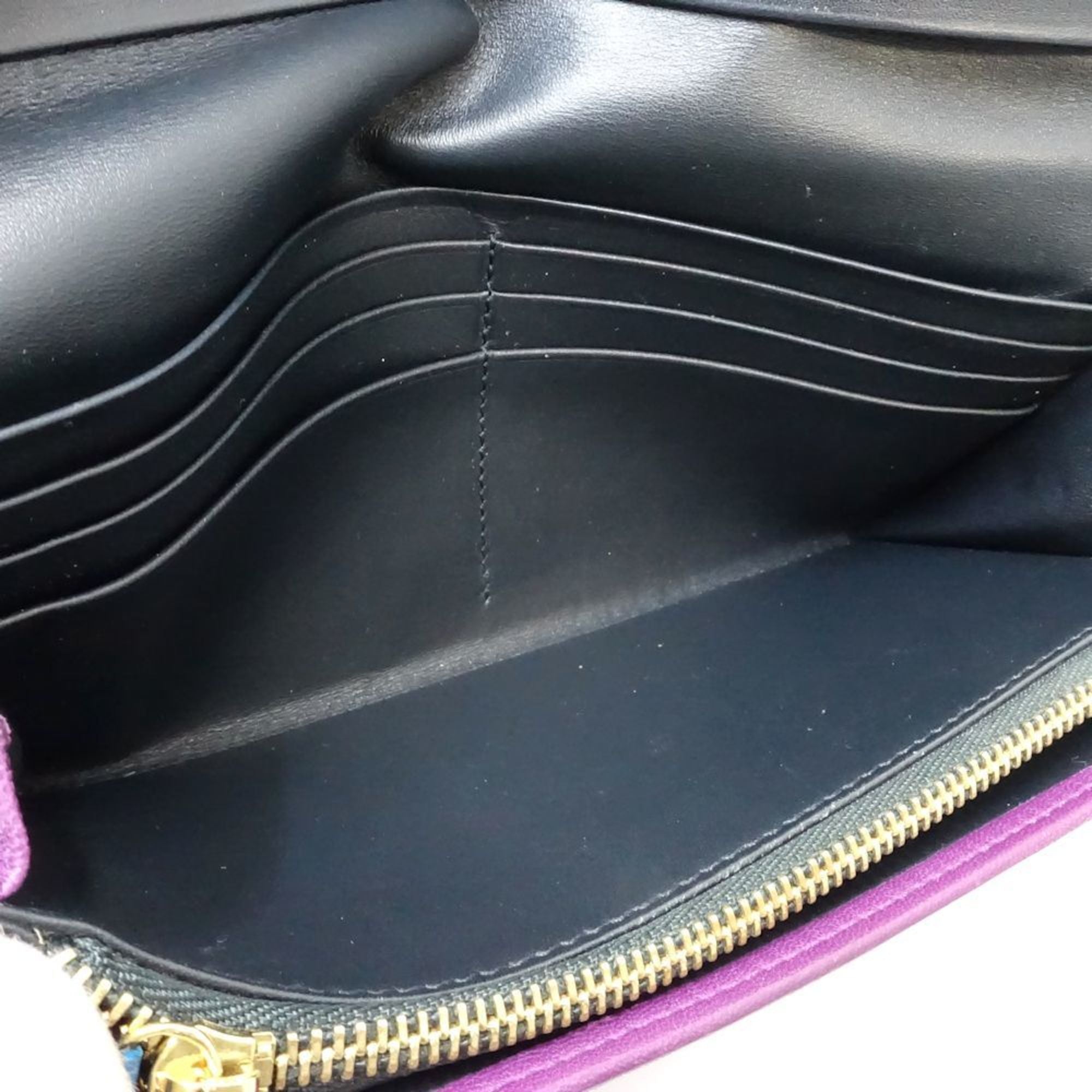 Loewe Purple Leather Long Wallet (Bi-Fold) (Pre-Owned)