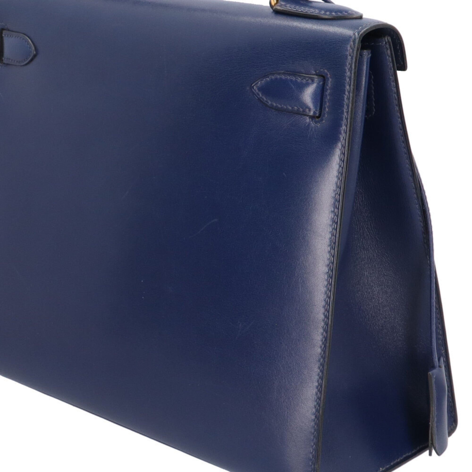 Hermes Bleu Saphir Navy Box Calf Leather Shoulder Bag (Pre-Owned)