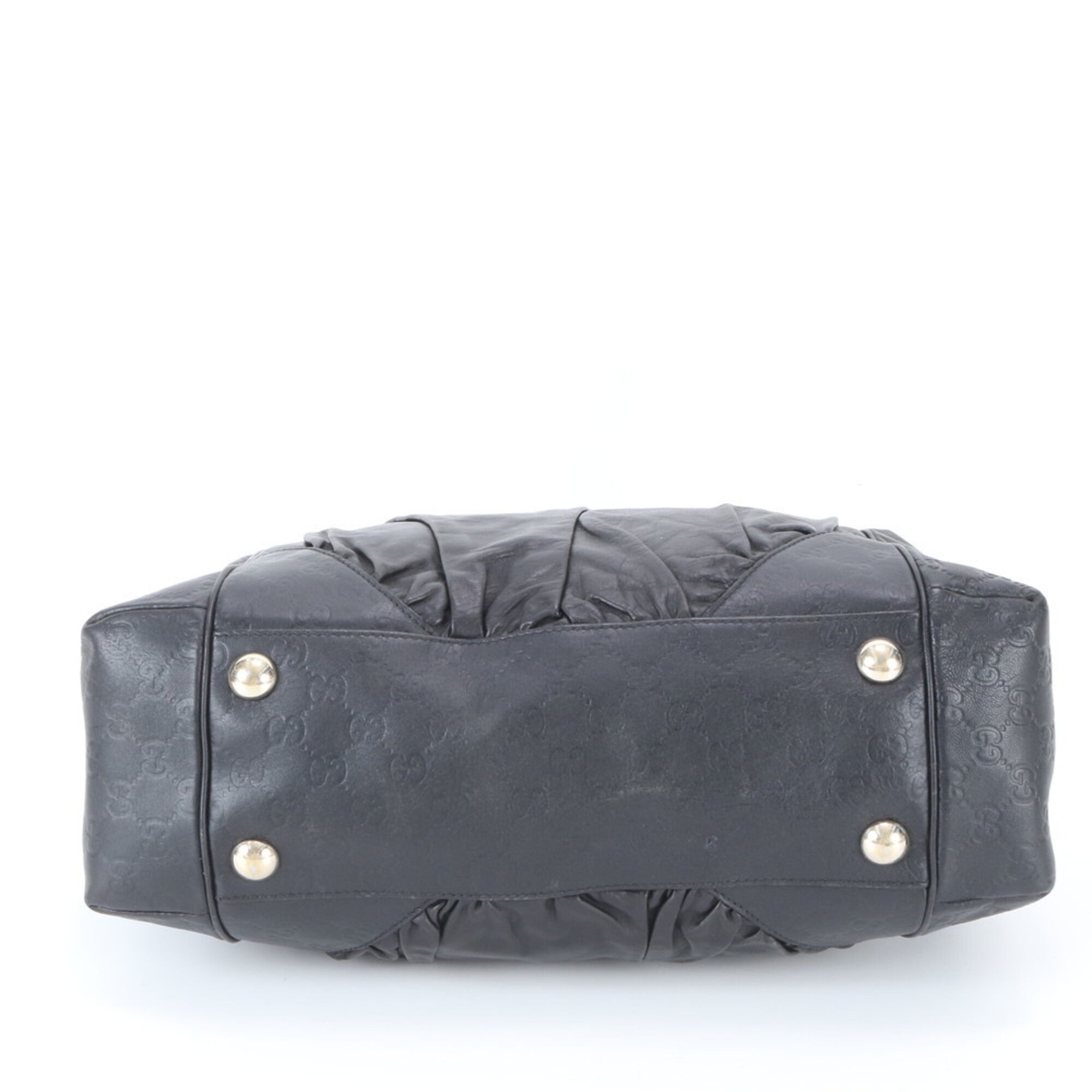 Gucci Guccissima Black Leather Handbag Tote Bag (Pre-Owned)