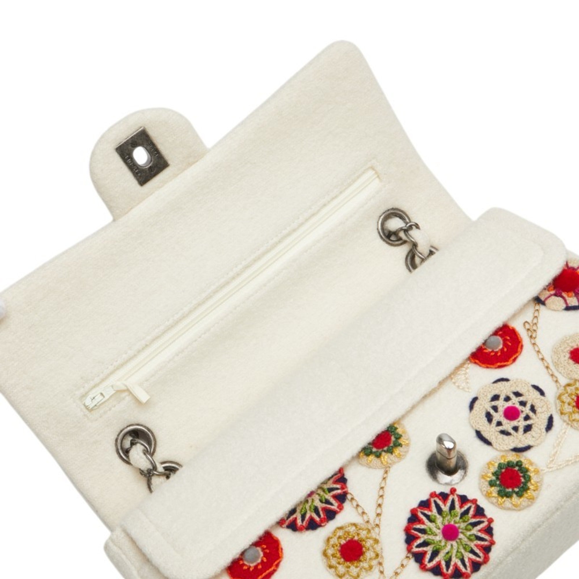 Chanel Matelasse Beige Multi-Color Cotton Handbag Shoulder Bag (Pre-Owned)