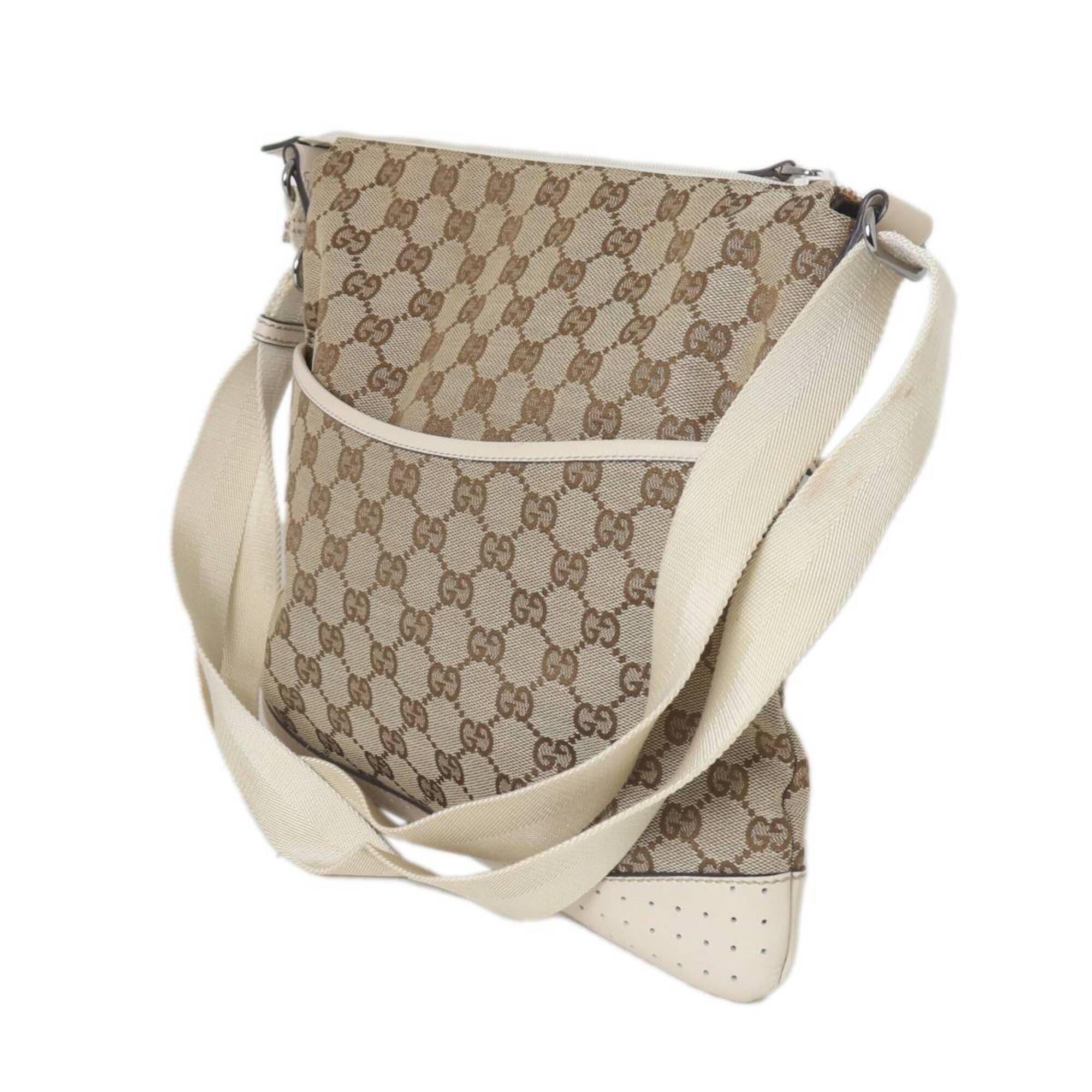 Gucci Gg Canvas Beige Off-White Gg Canvas Shoulder Bag (Pre-Owned)