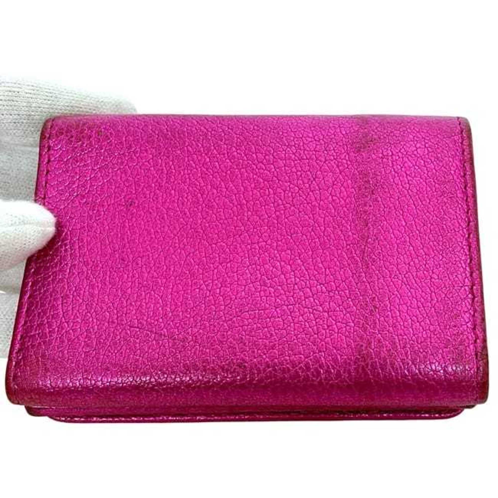 Balenciaga Pink Leather Wallet (Tri-Fold) (Pre-Owned)