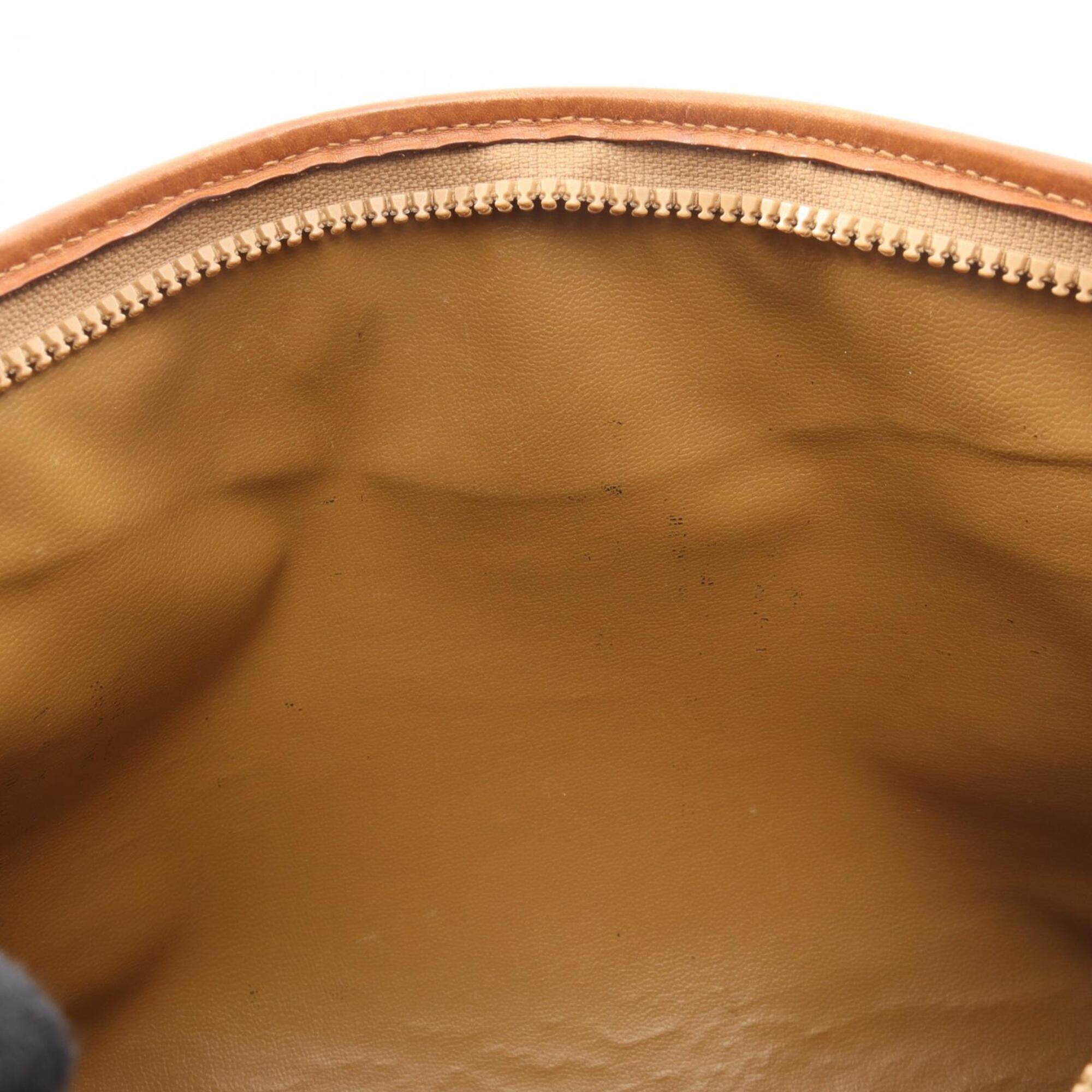Celine Beige Brown Coated Canvas Leather Clutch Bag Handbag (Pre-Owned)
