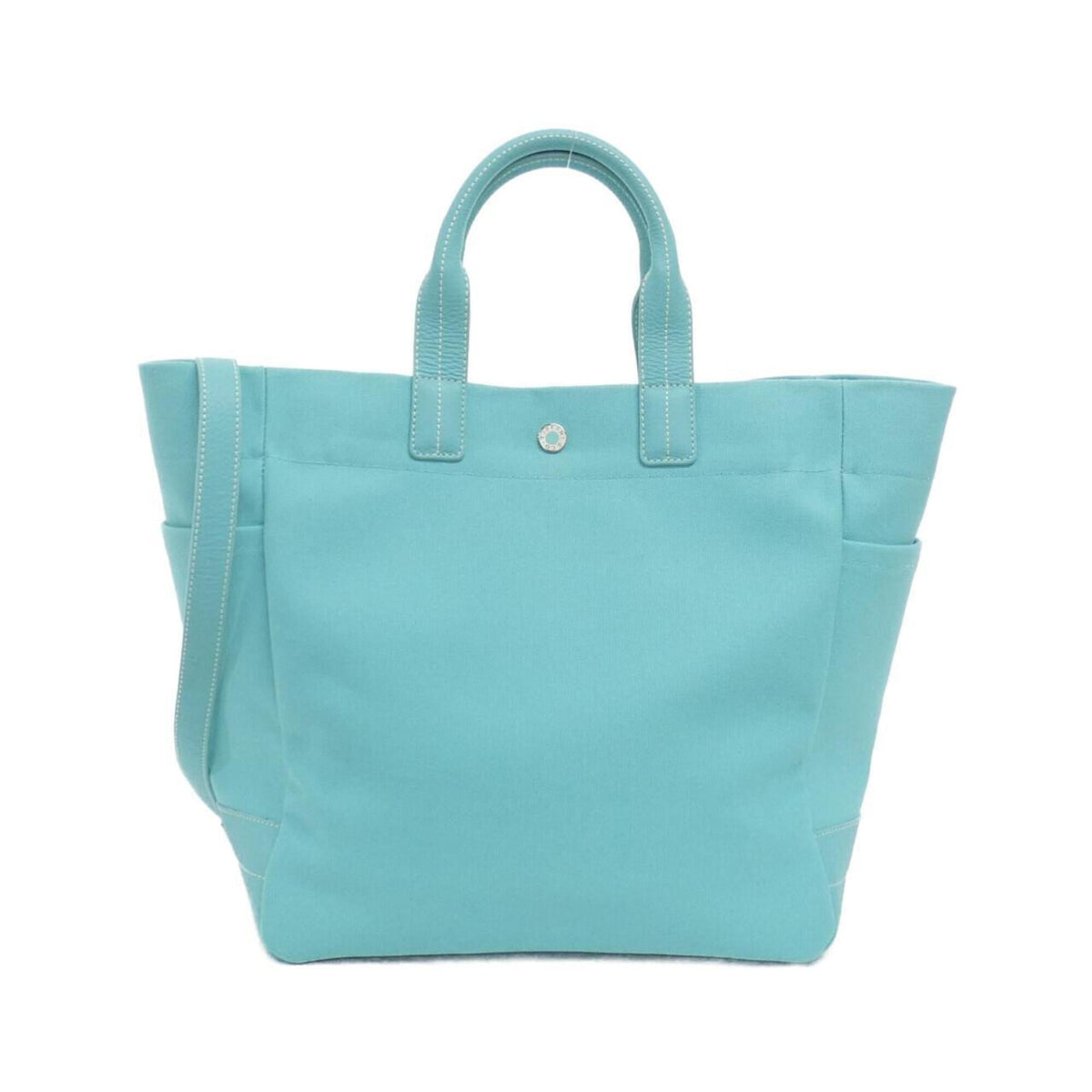 Tiffany Tiffany Blue Canvas Leather Handbag (Pre-Owned)