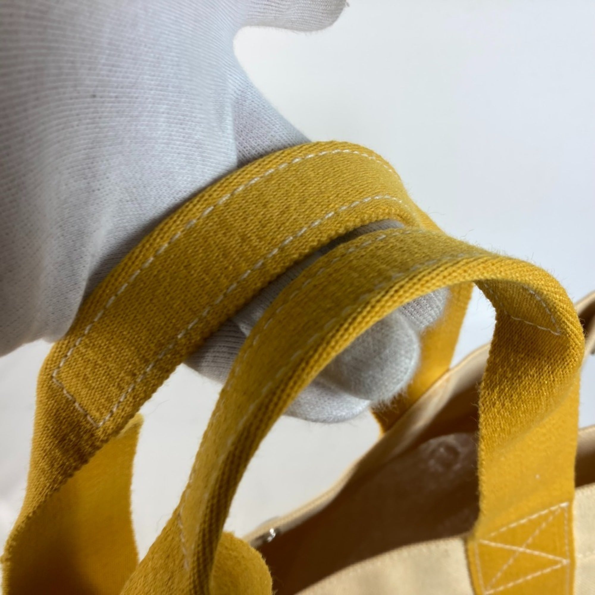 Hermes Yellow Canvas Shoulder Bag Tote Bag (Pre-Owned)