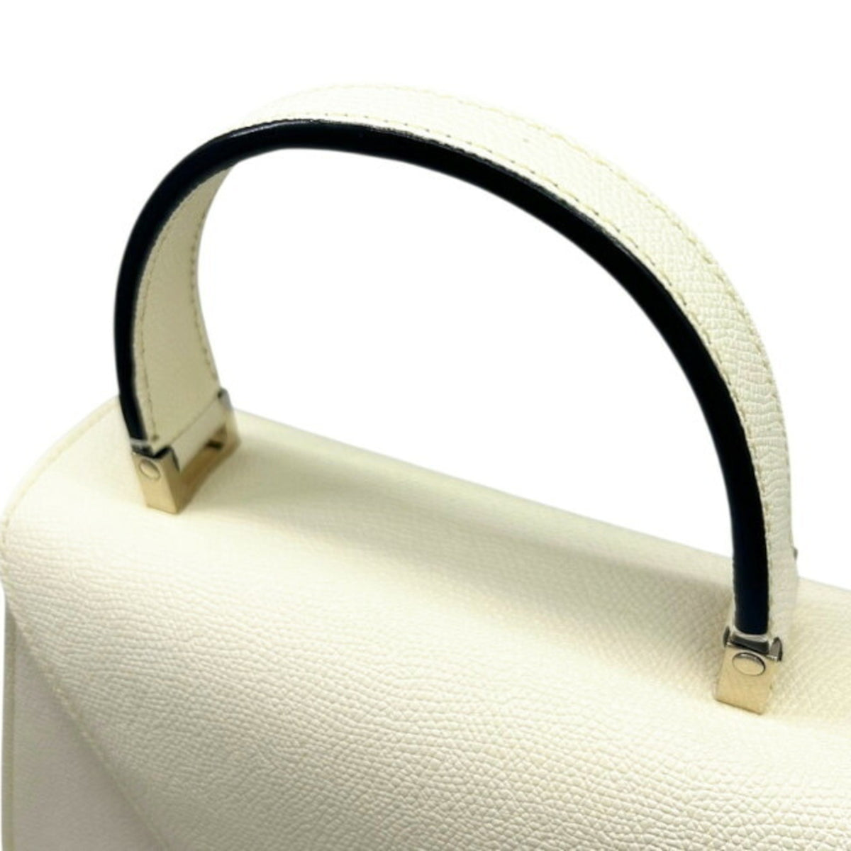 Valextra Off-White Leather Handbag Shoulder Bag (Pre-Owned)