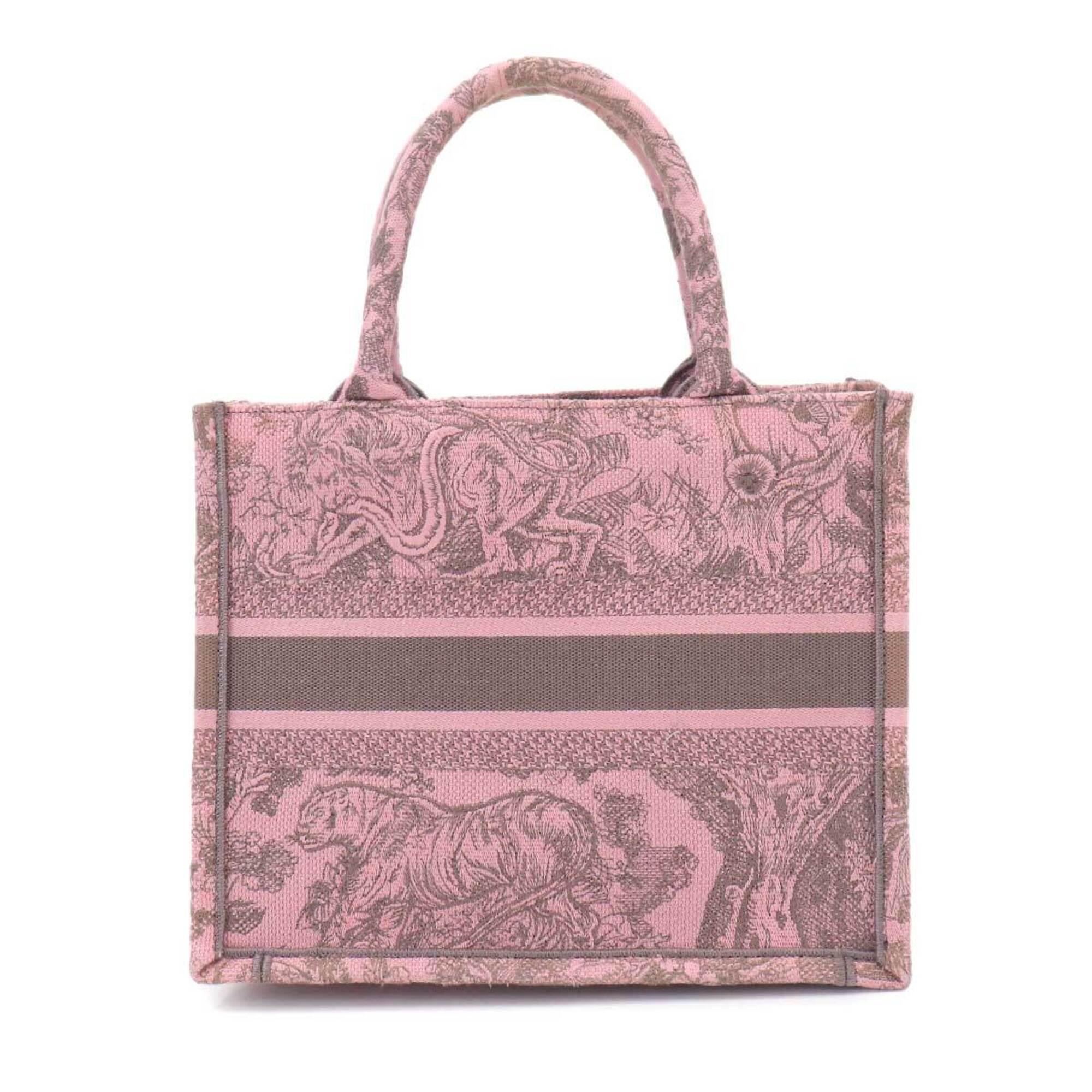 Christian Dior Gray Pink Canvas Handbag Tote Bag (Pre-Owned)