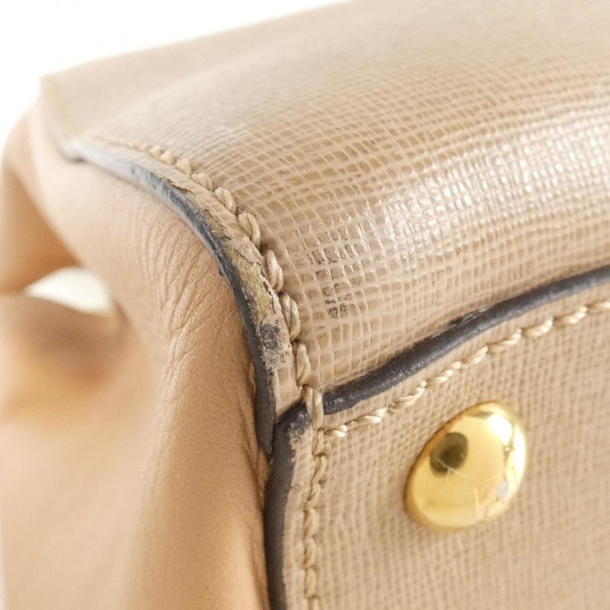 Fendi Beige Leather Handbag (Pre-Owned)