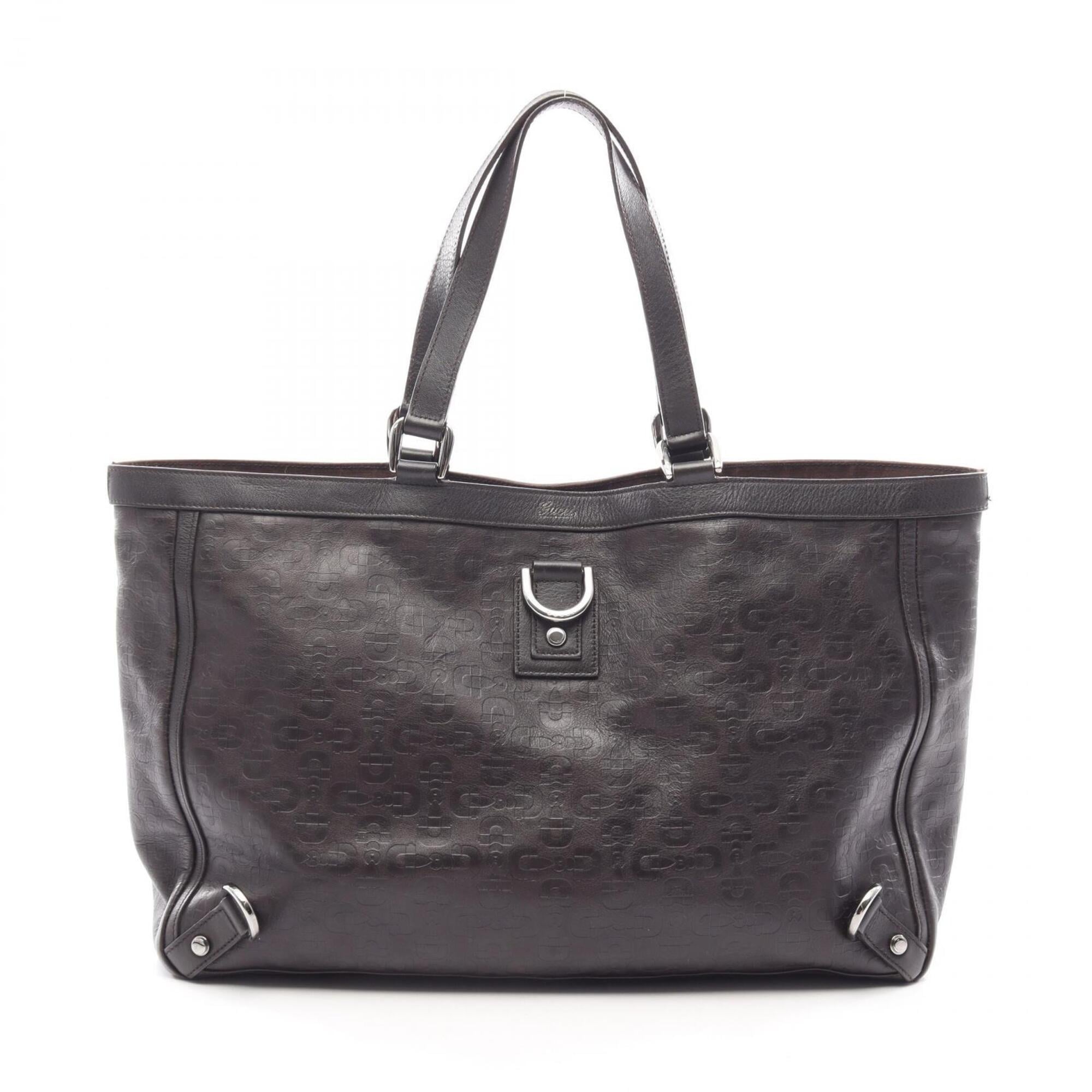 Gucci Abbey Brown Leather Handbag Tote Bag (Pre-Owned)
