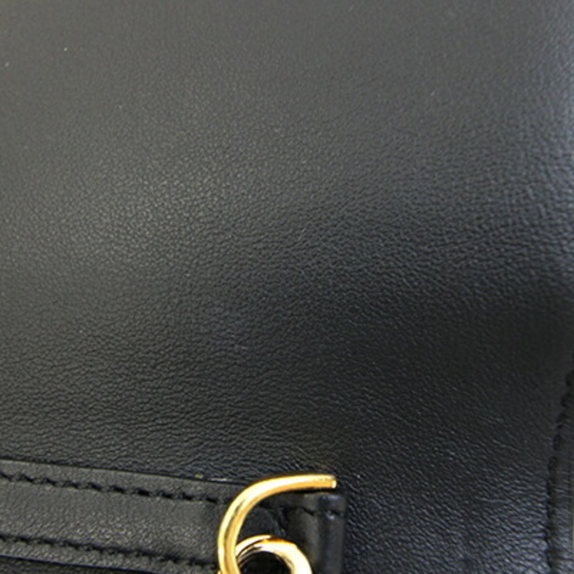Fendi Black Leather Pochette Shoulder Bag (Pre-Owned)