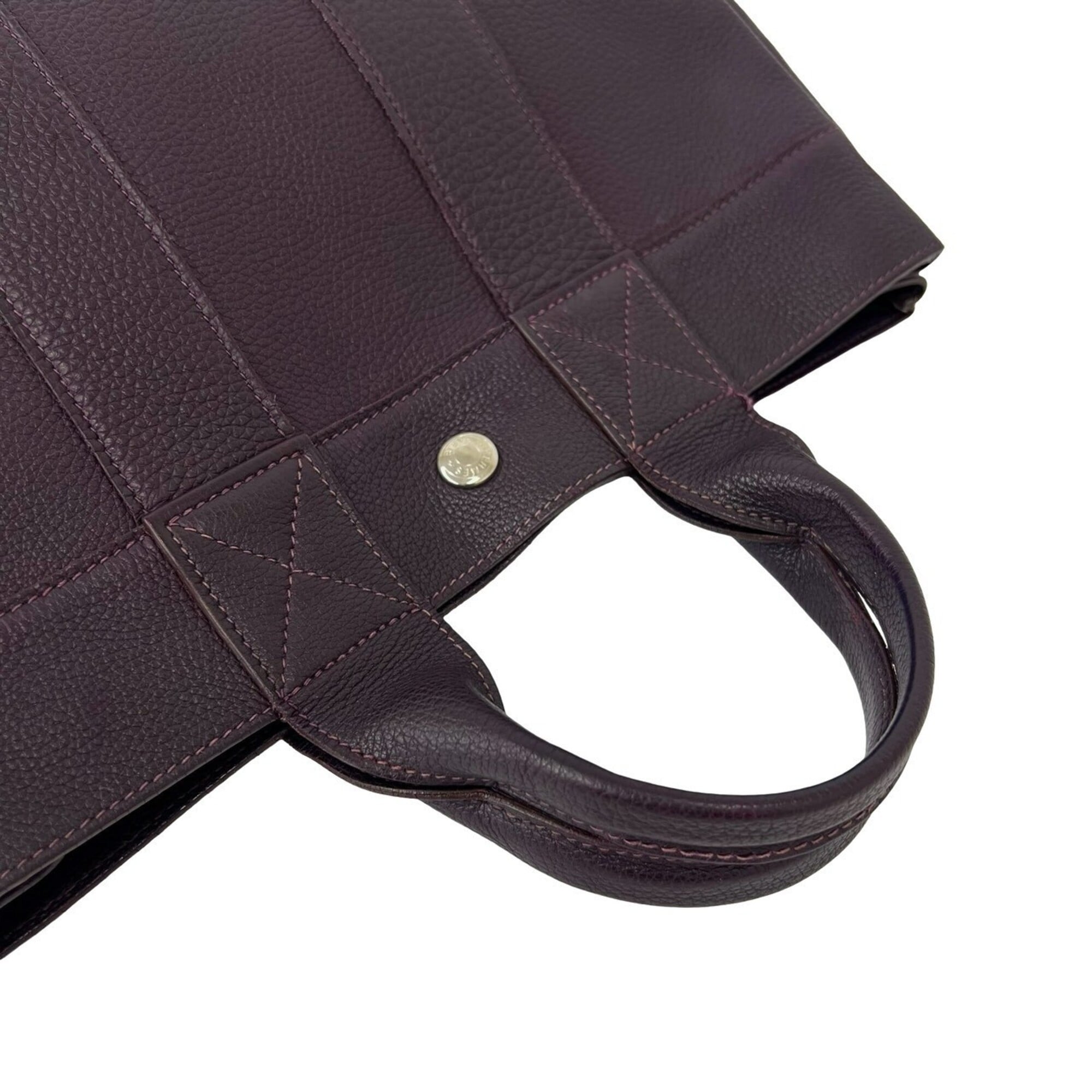 Hermes Purple Negonda Leather Handbag Tote Bag (Pre-Owned)