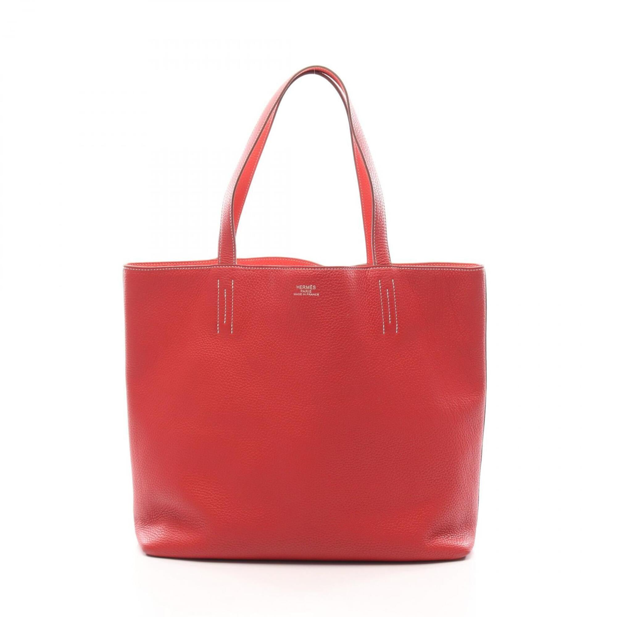 Hermes Pink Red Color Rose Jaipur Rouge Casaque Taurillon Clemence Leather Handbag Tote Bag (Pre-Owned)