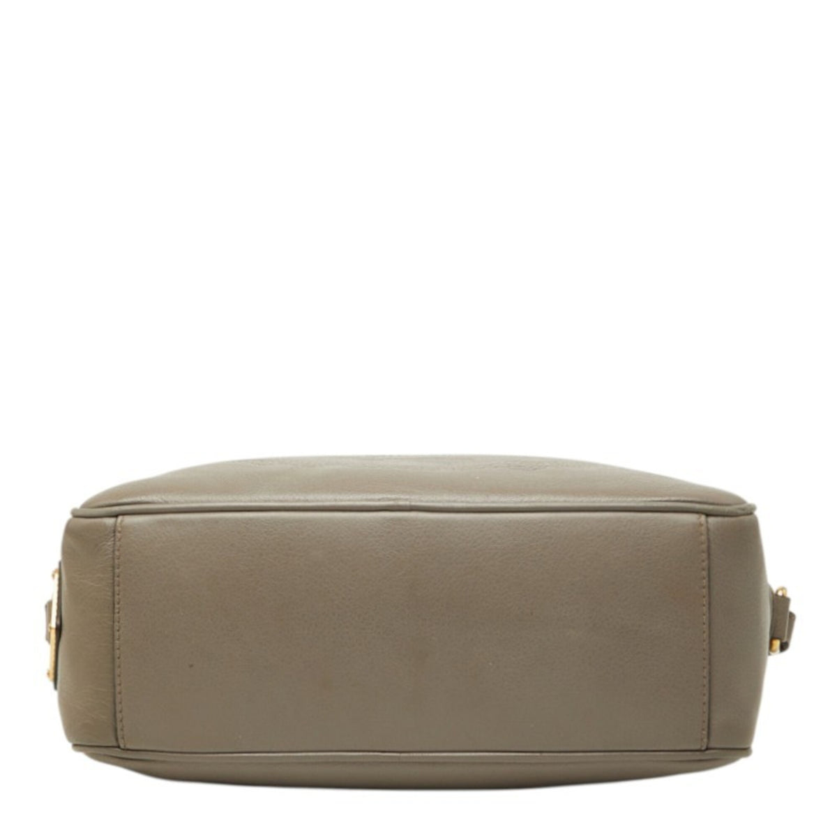 Prada Gray Leather Shoulder Bag (Pre-Owned)