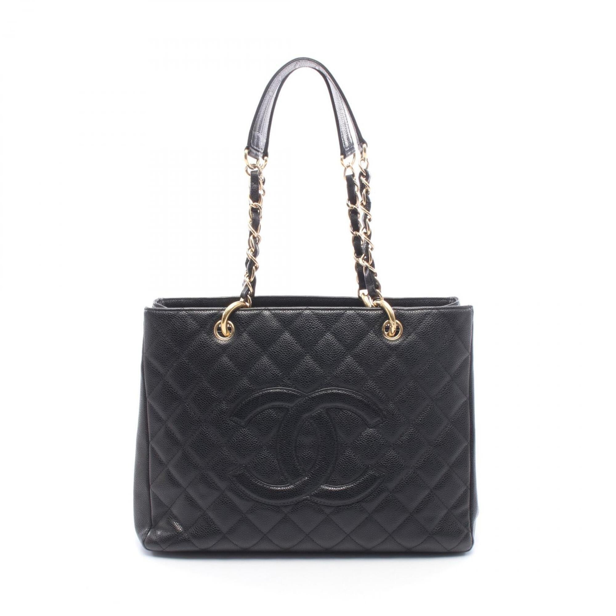 Chanel Black Grained Calfskin Handbag Tote Bag (Pre-Owned)
