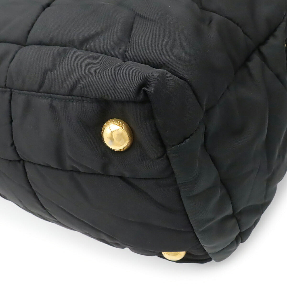 Prada Black Nero White Quilting Shoulder Bag Tote Bag (Pre-Owned)