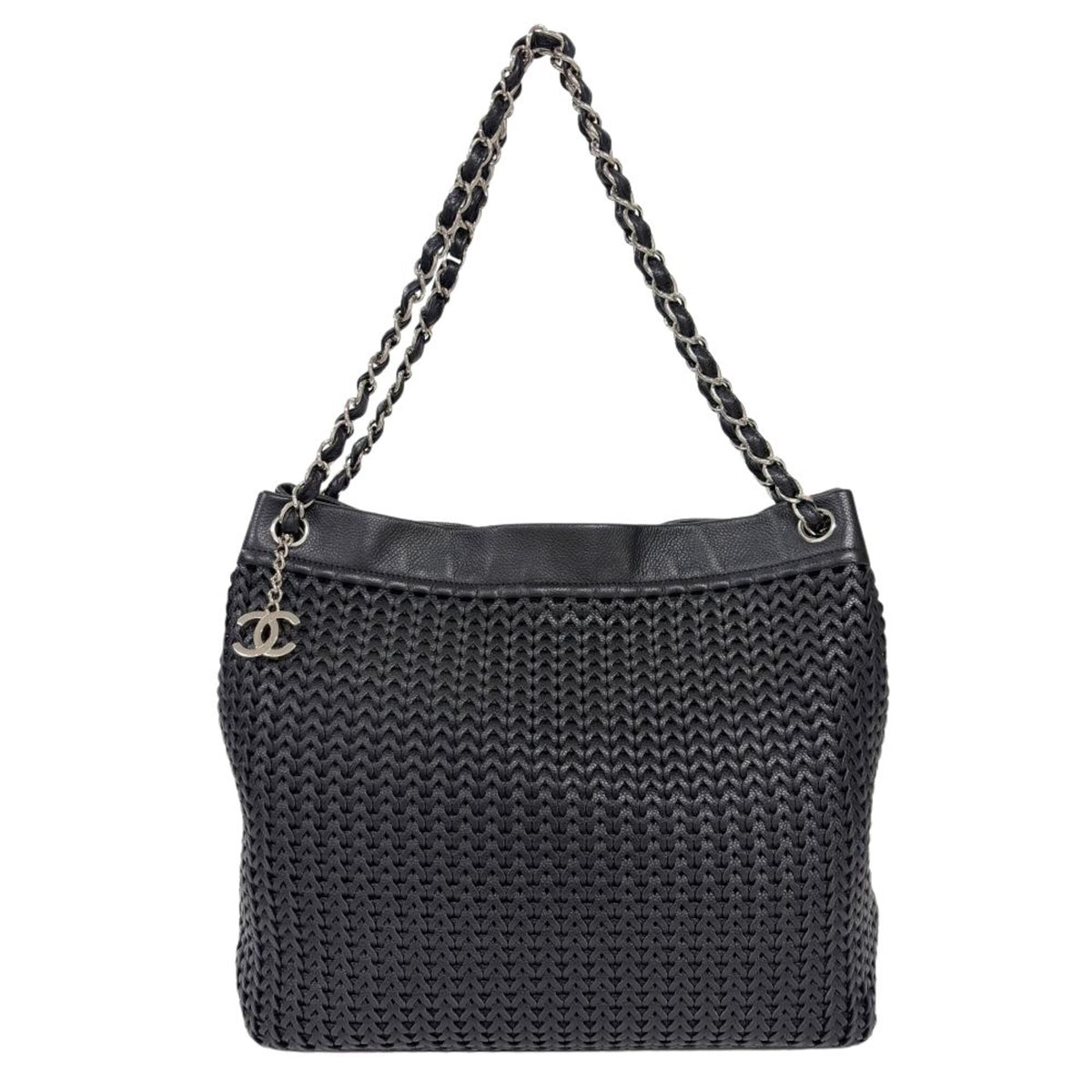 Chanel Black Grained Calfskin Tote Bag (Pre-Owned)