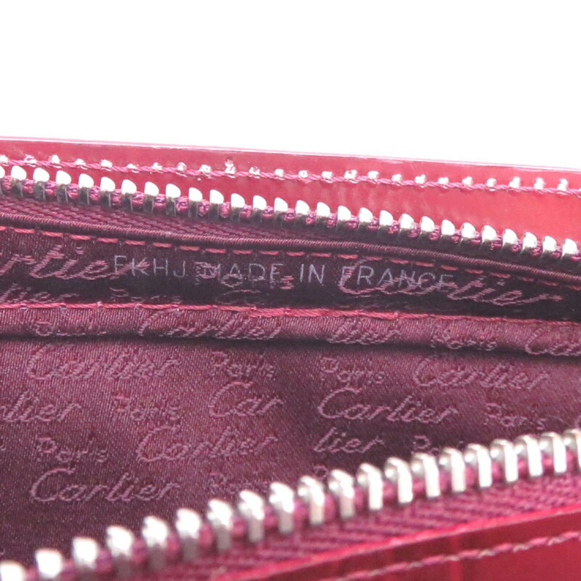 Cartier Bordeaux Patent Leather Handbag (Pre-Owned)