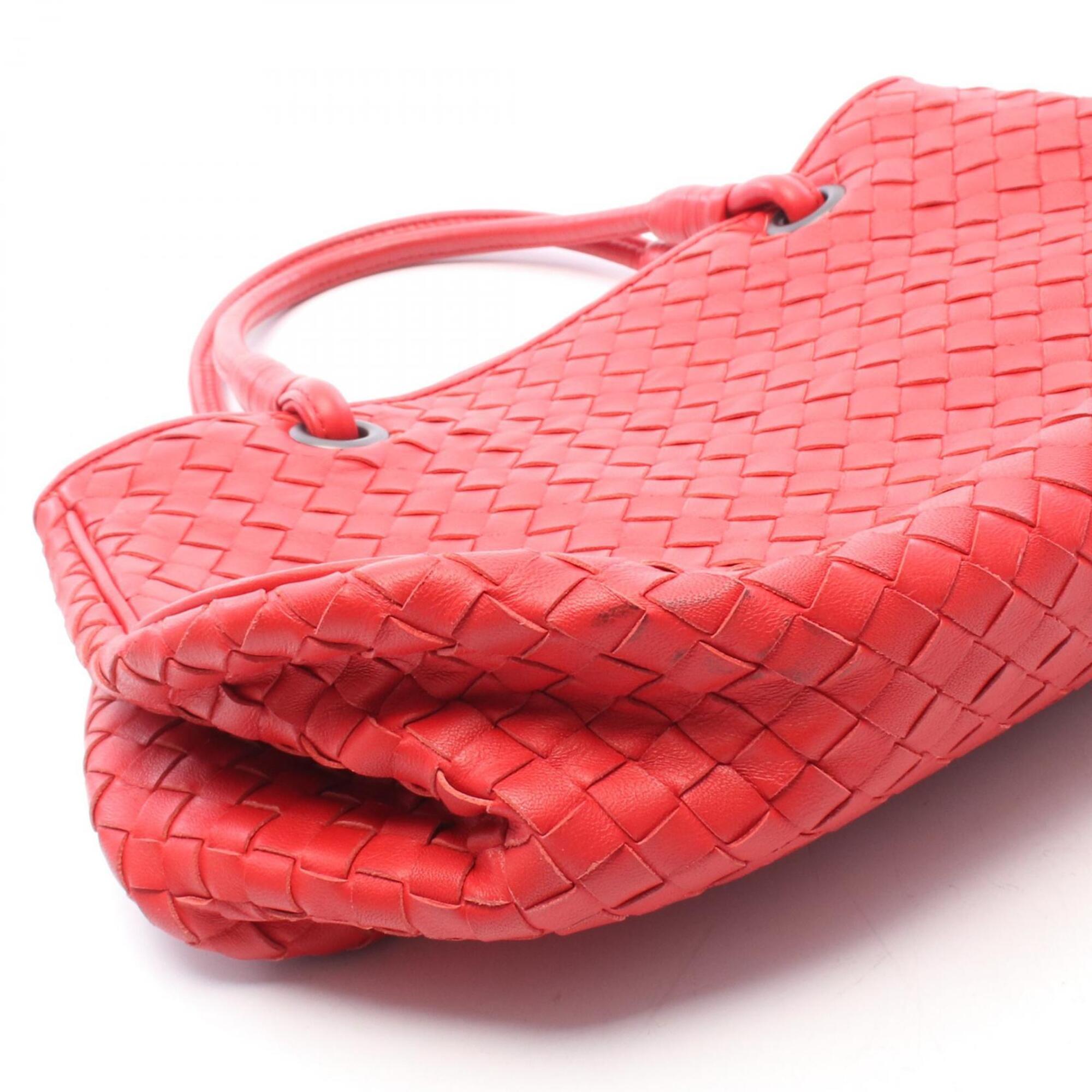 Bottega Veneta Red Color Leather Handbag (Pre-Owned)