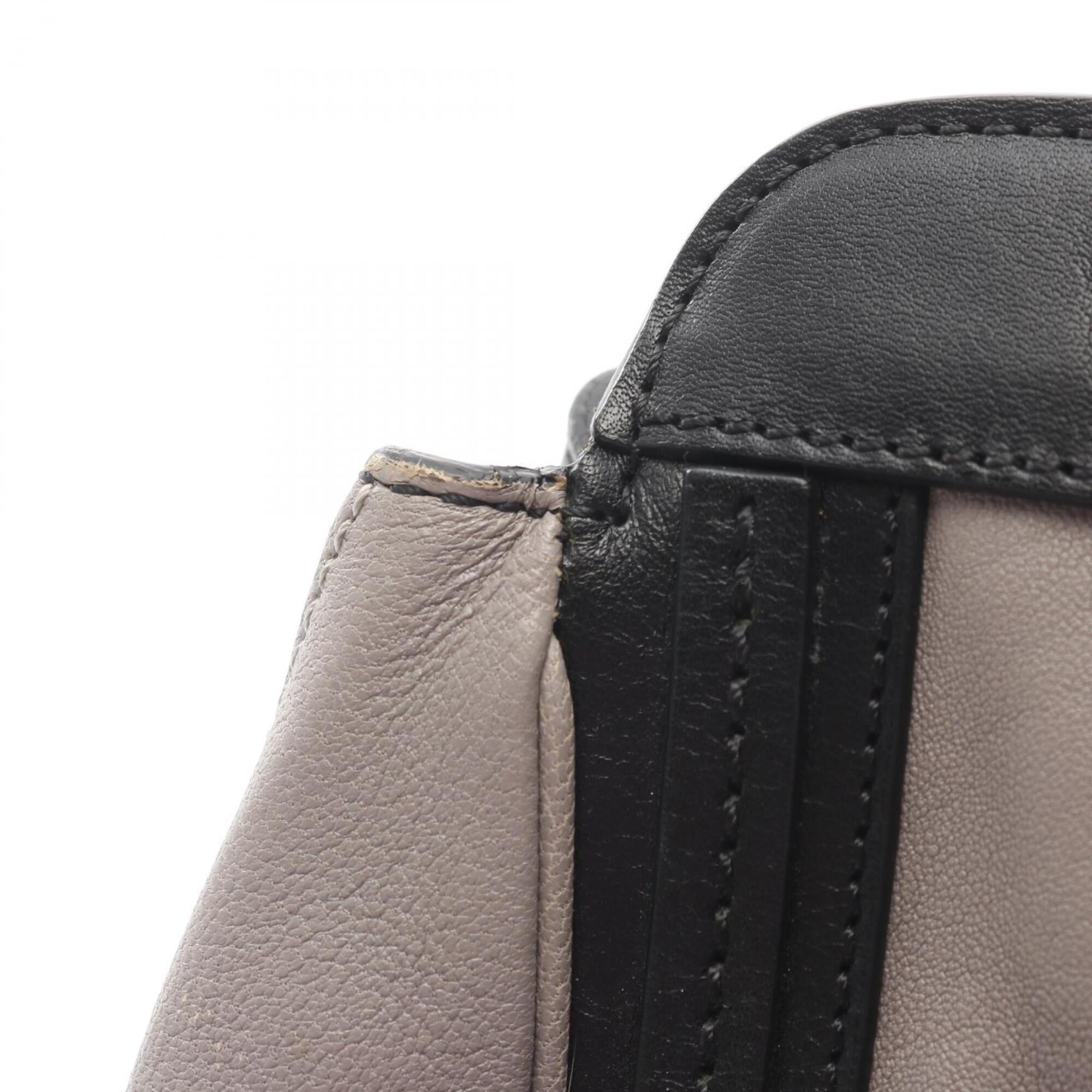 Chloé Black Gray Leather Handbag (Pre-Owned)