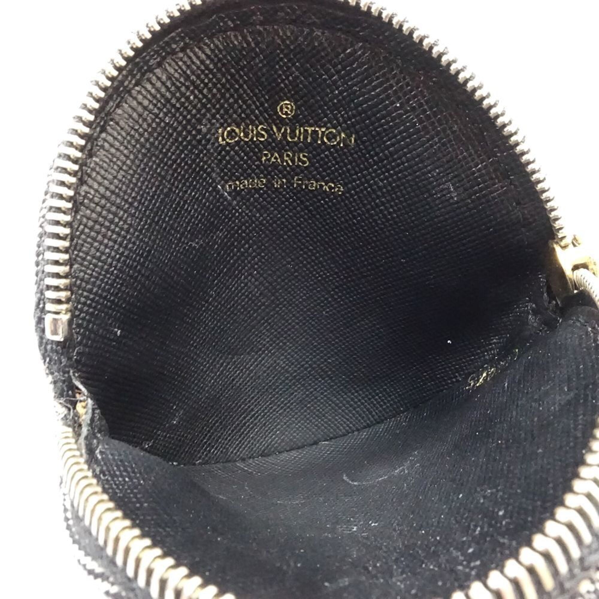 Louis Vuitton Noir Leather Coin Purse/Coin Case (Pre-Owned)