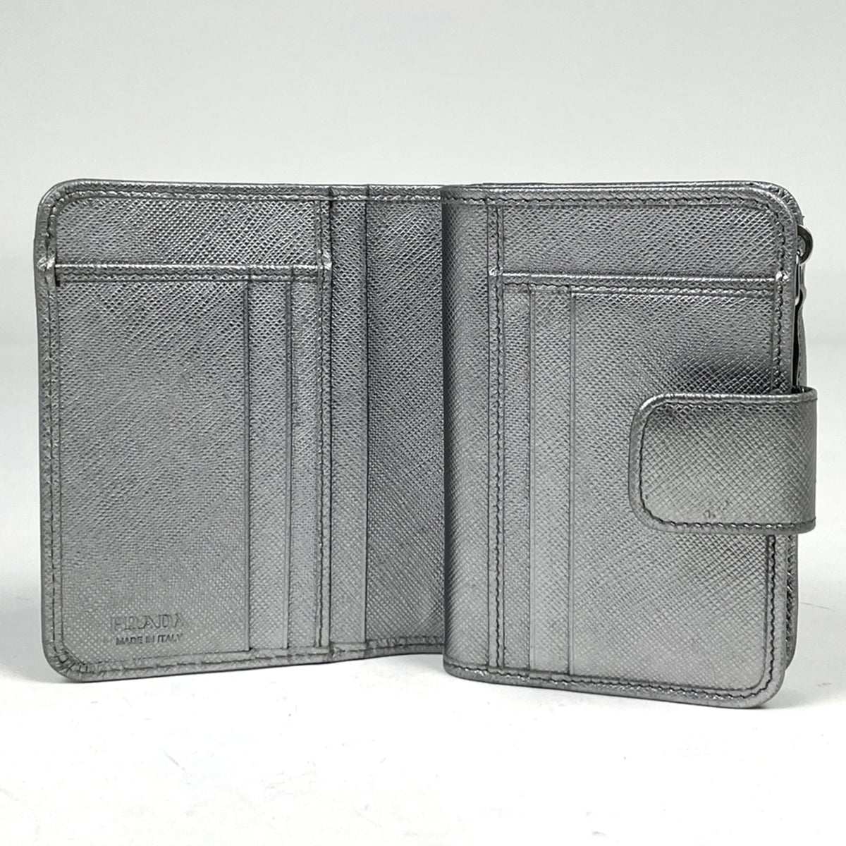 Prada Silver Saffiano Wallet (Bi-Fold) (Pre-Owned)