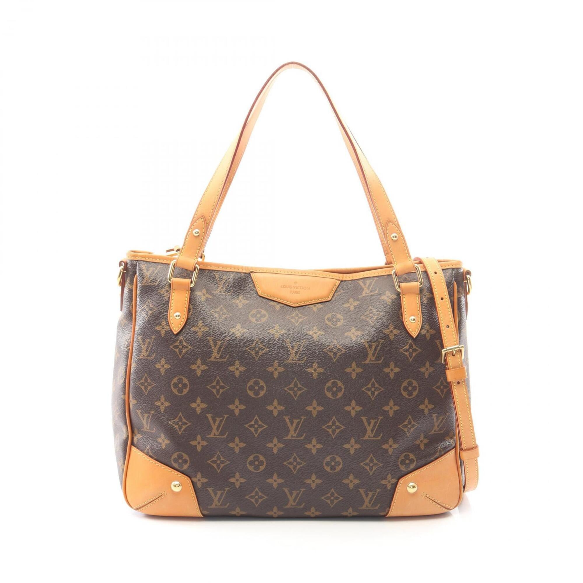 Louis Vuitton Brown Coated Canvas Leather Handbag Tote Bag (Pre-Owned)