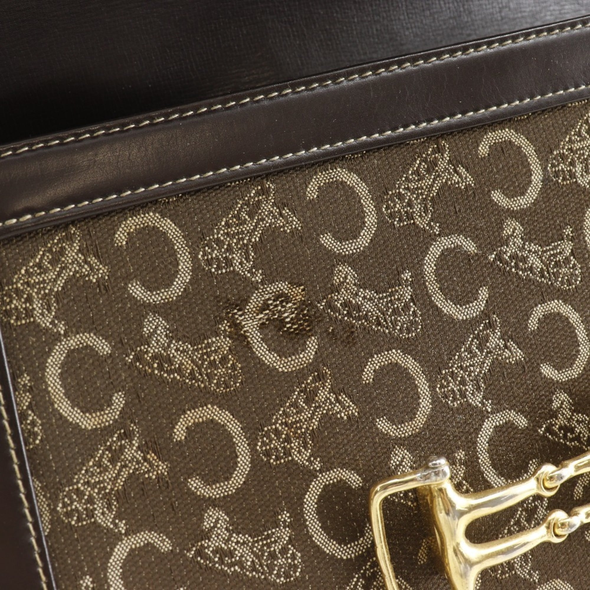 Celine Brown Canvas Leather Handbag (Pre-Owned)