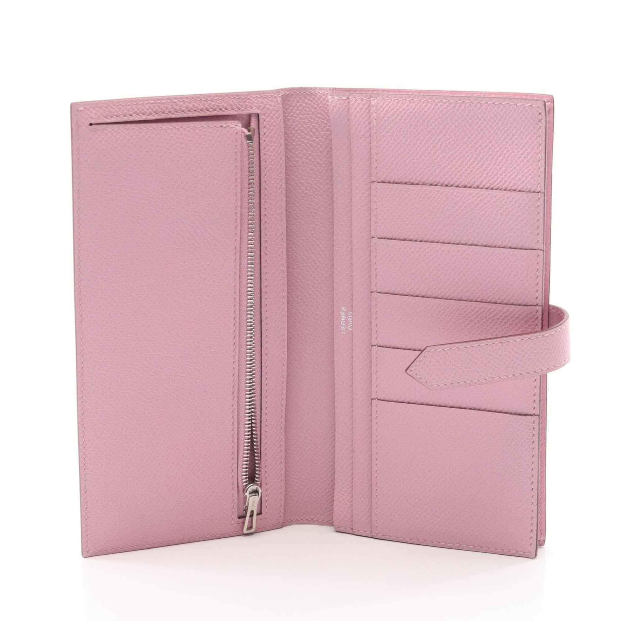 Hermes Pink Epsom Leather Long Wallet (Bi-Fold) (Pre-Owned)