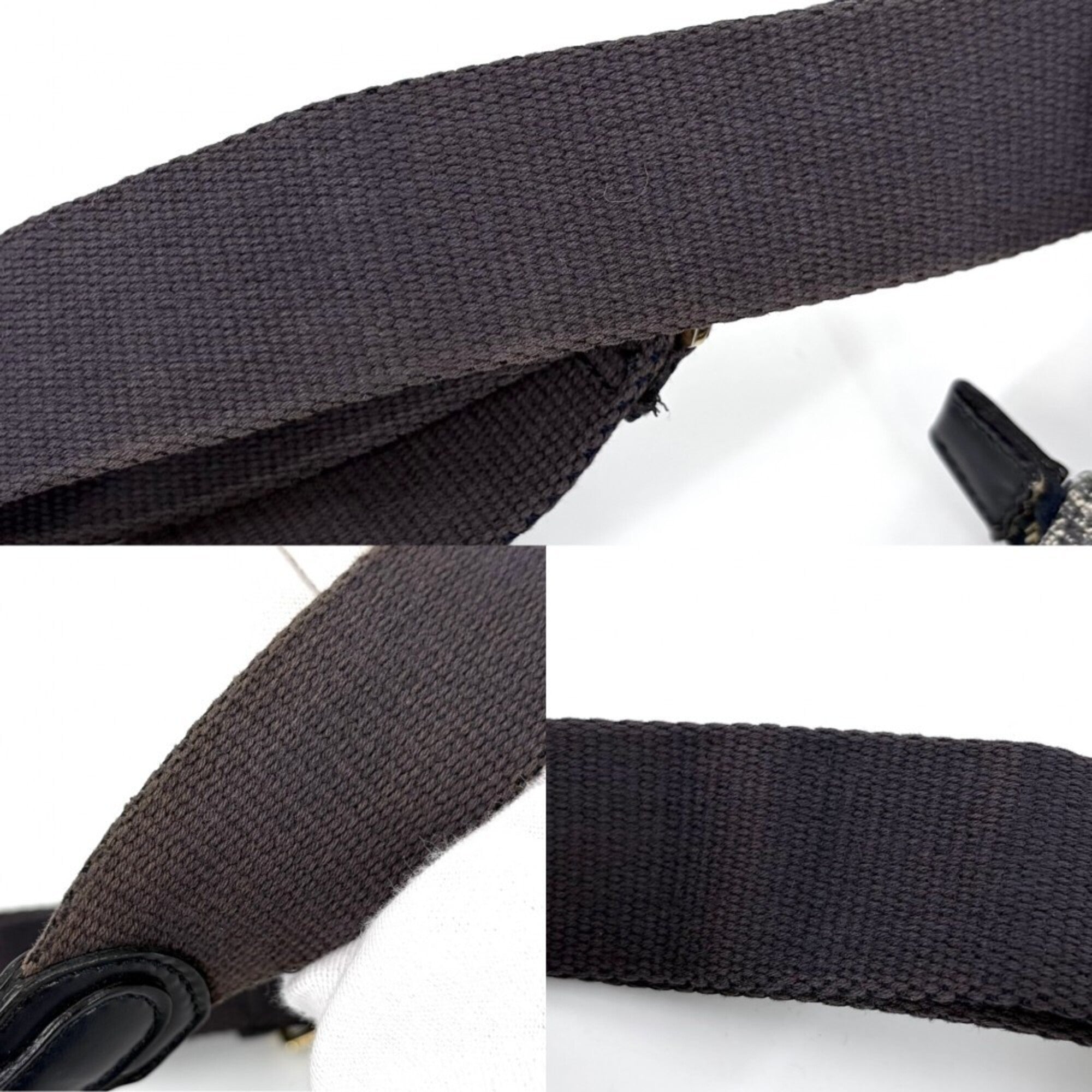 Christian Dior Navy Canvas Leather Saddle Bag Shoulder Bag (Pre-Owned)