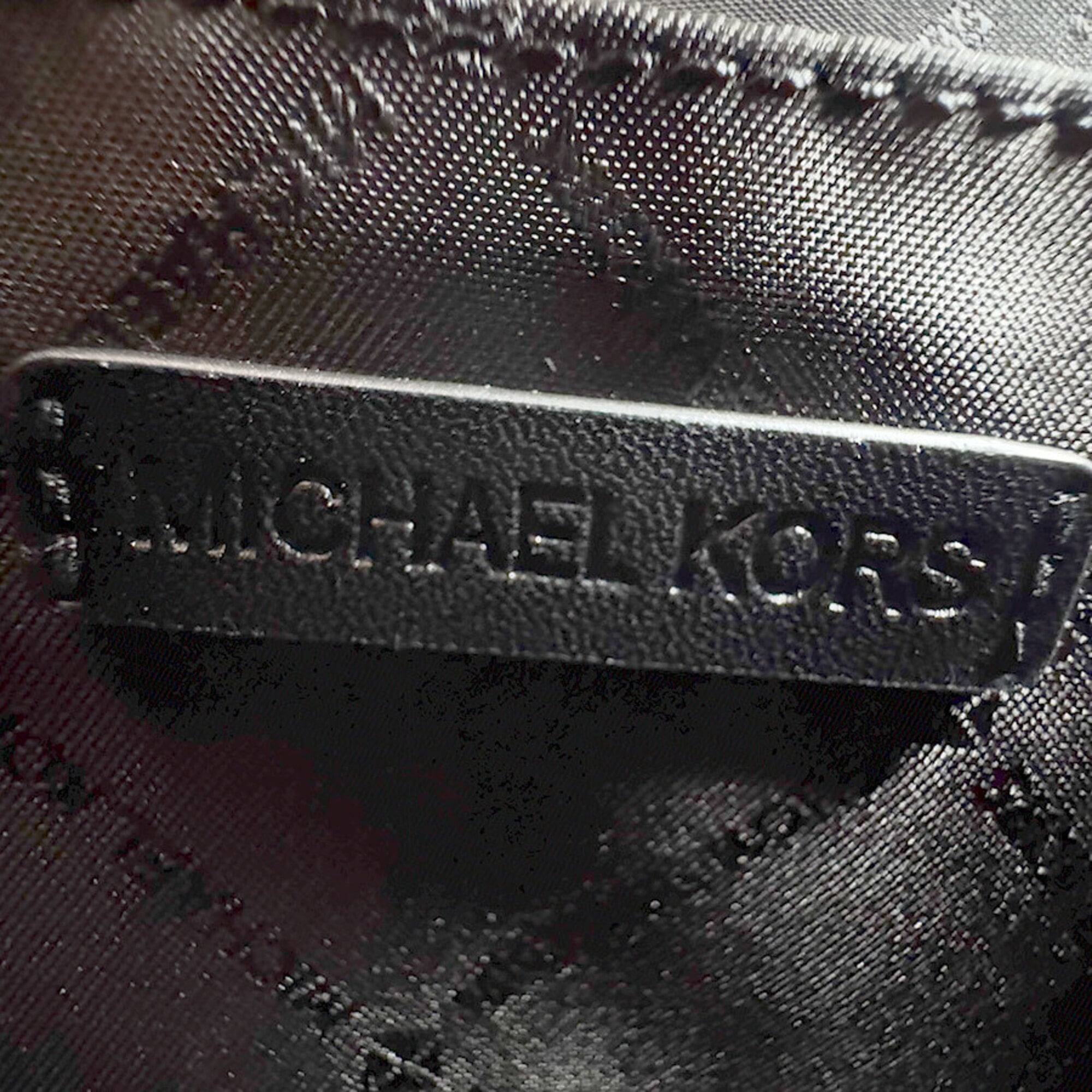 Michael Kors Black Silver Coated Canvas Leather Shoulder Bag (Pre-Owned)