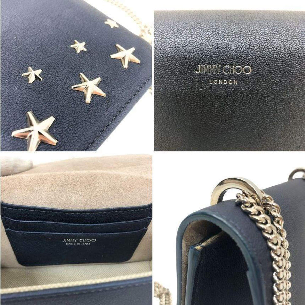 Jimmy Choo Navy Leather Shoulder Bag (Pre-Owned)