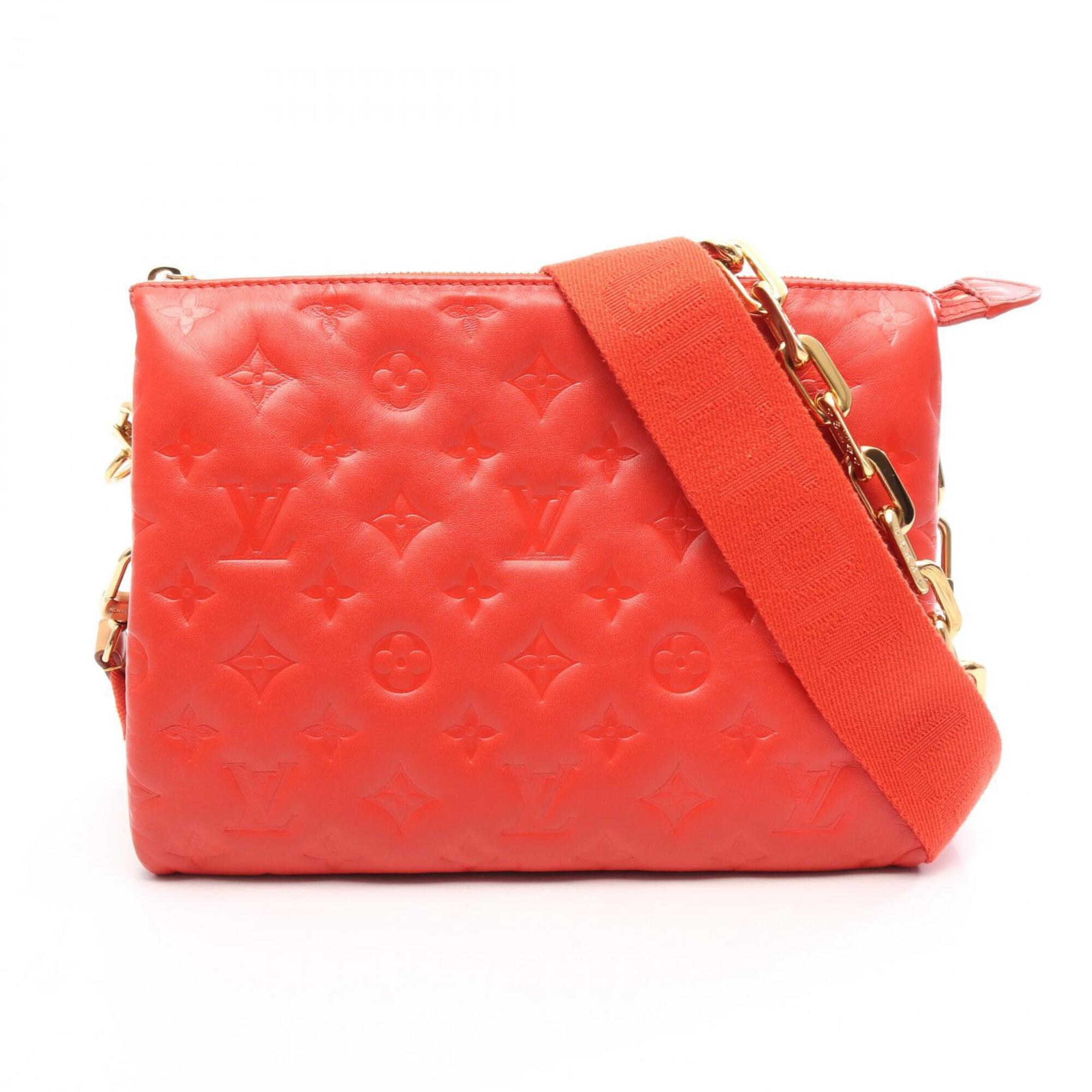 Louis Vuitton Red Color Rouge Monogram Embossed Leather Handbag Shoulder Bag (Pre-Owned)