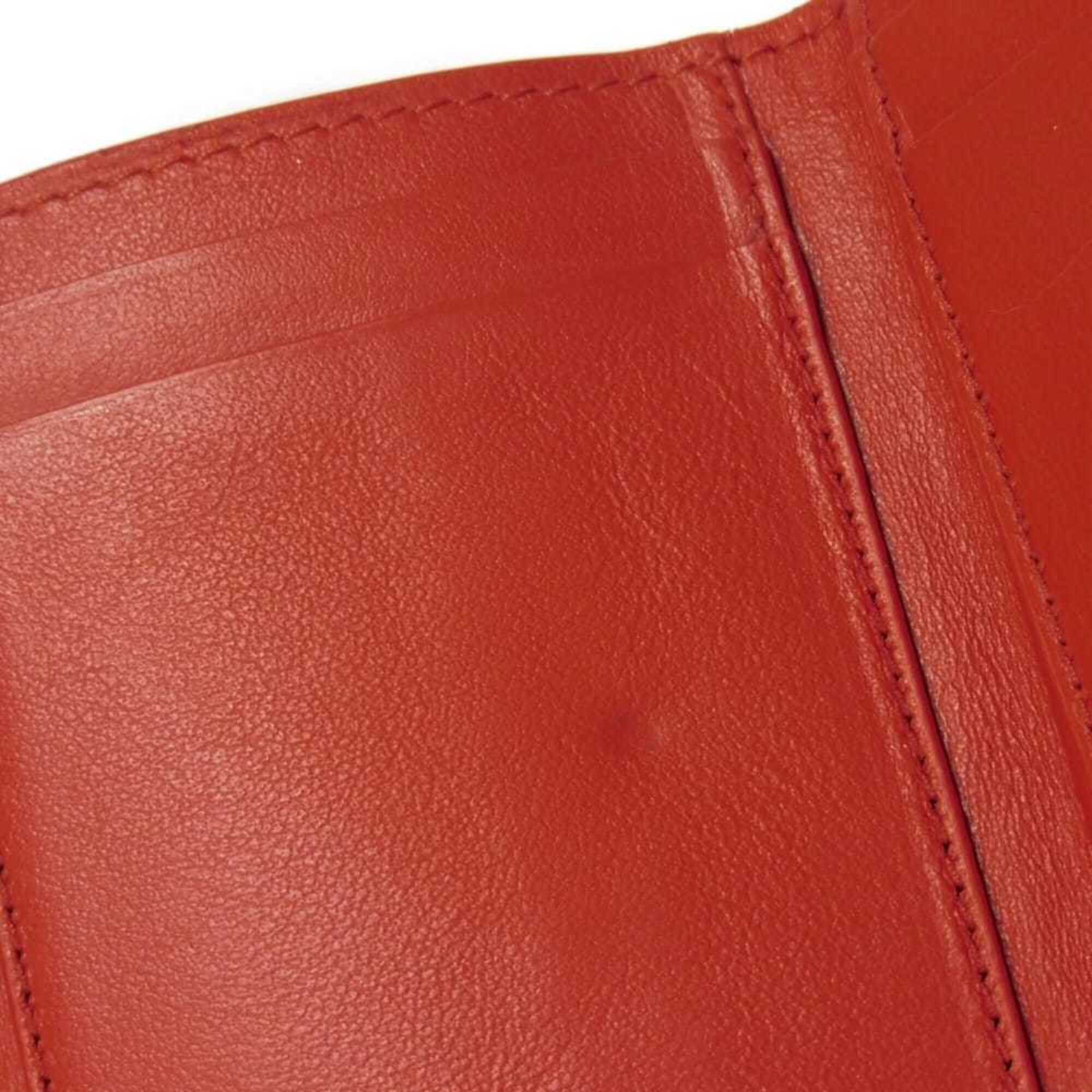 Bottega Veneta Red Color Leather Wallet (Tri-Fold) (Pre-Owned)