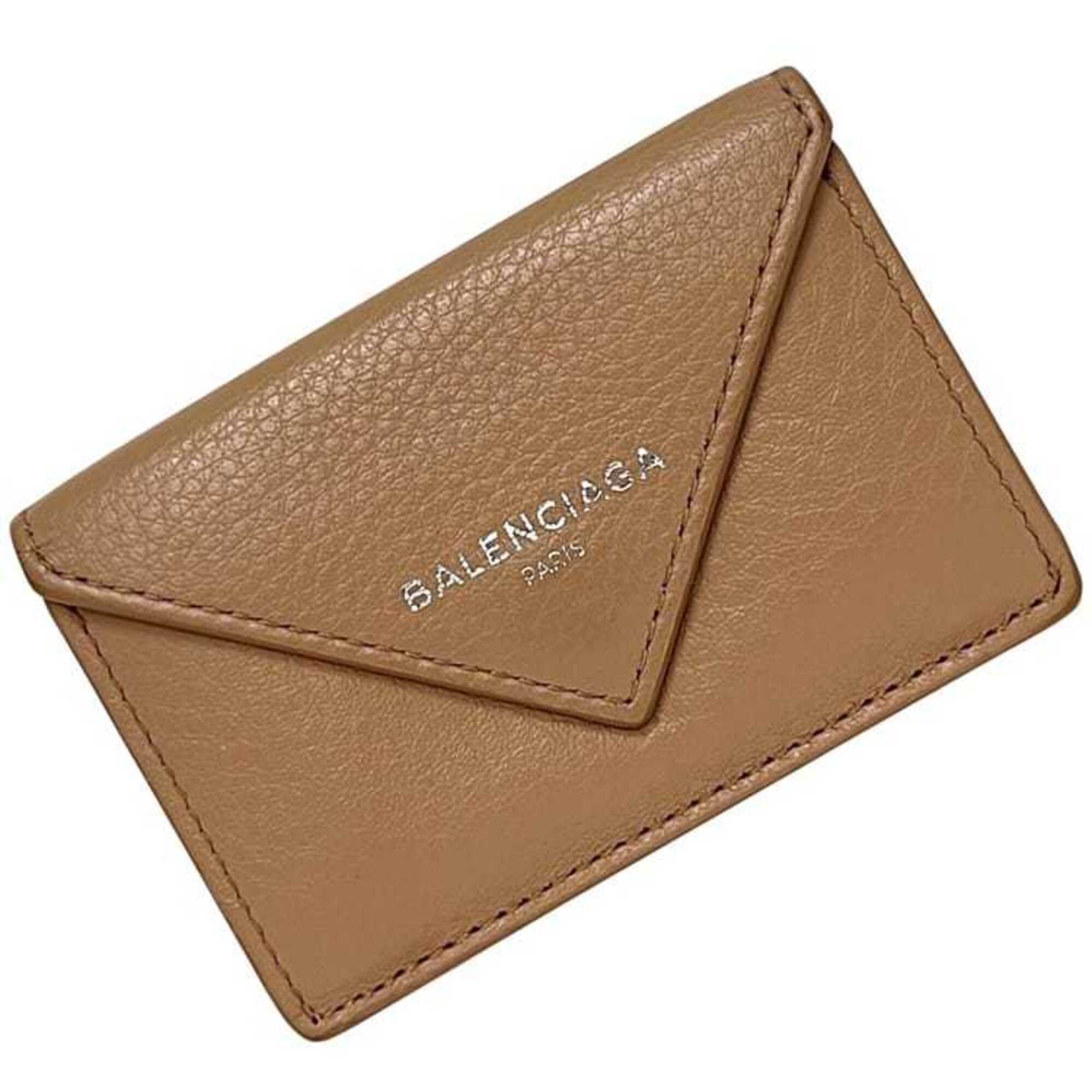 Balenciaga Beige Leather Wallet (Tri-Fold) (Pre-Owned)