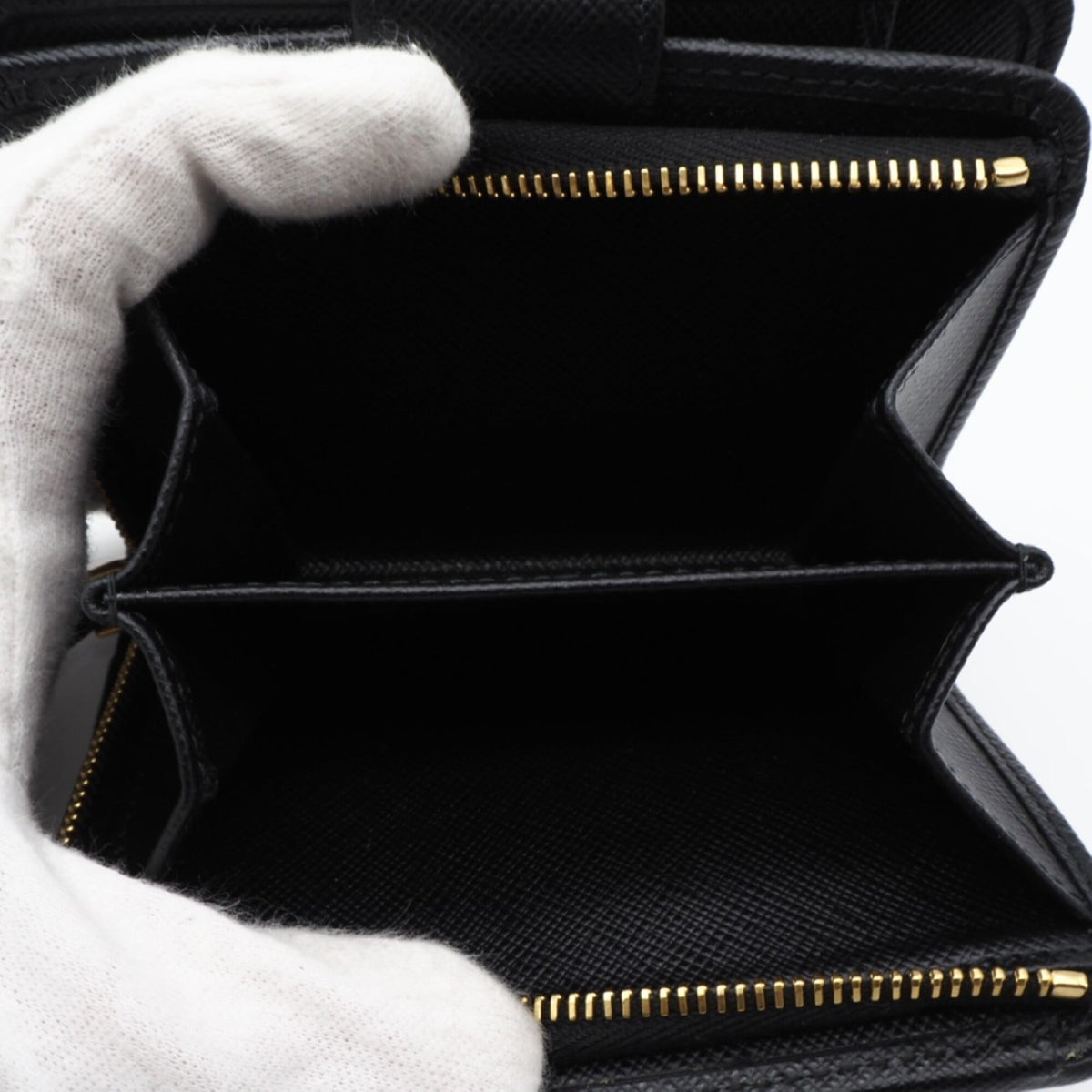 Prada Saffiano Black Nylon Saffiano Wallet (Bi-Fold) (Pre-Owned)
