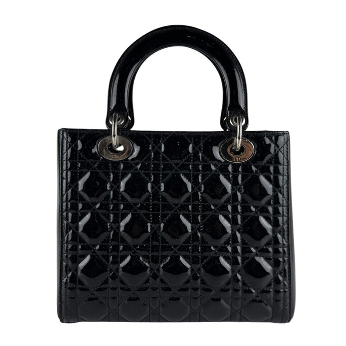 Christian Dior Black Patent Leather Handbag Shoulder Bag (Pre-Owned)