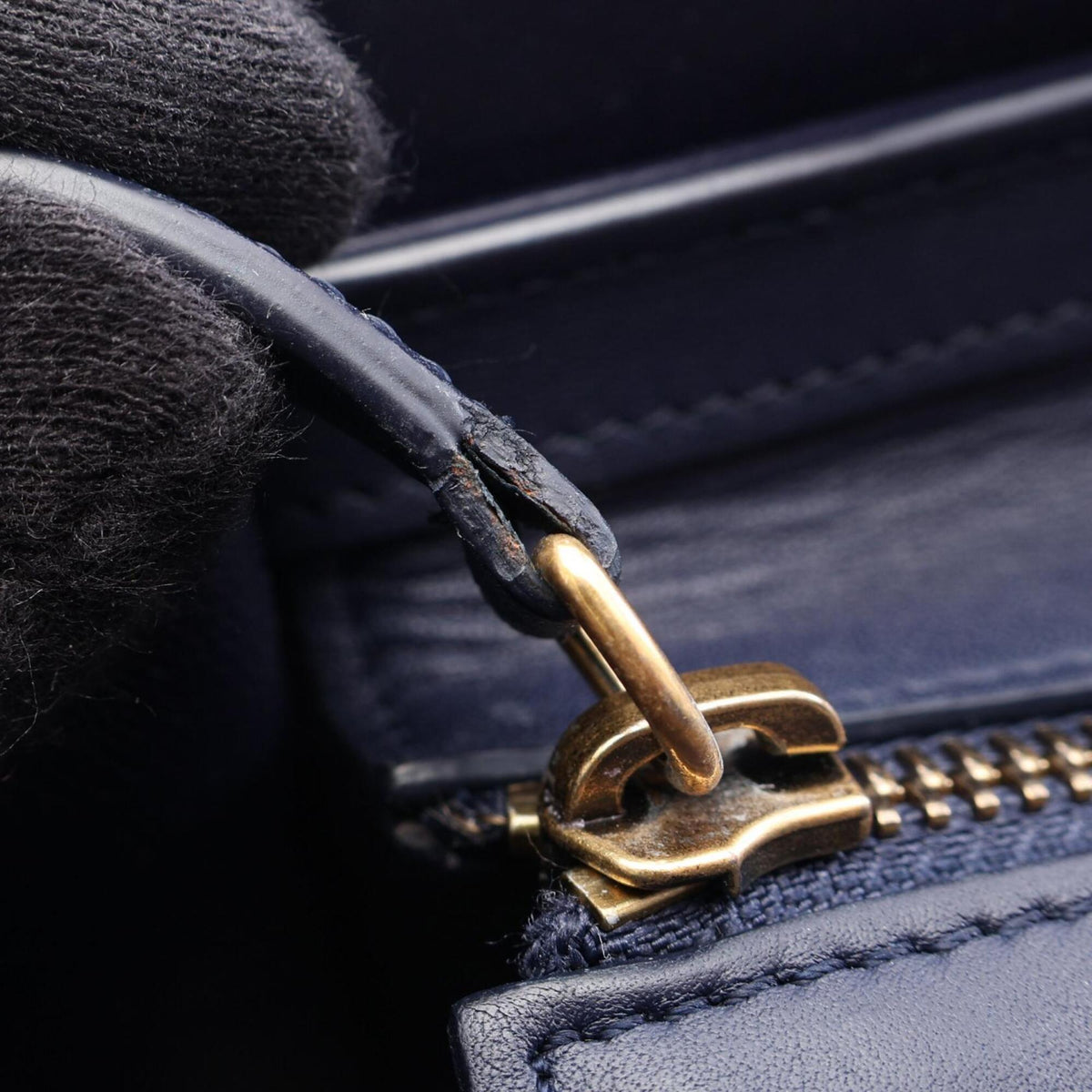 Celine Navy Leather Handbag (Pre-Owned)