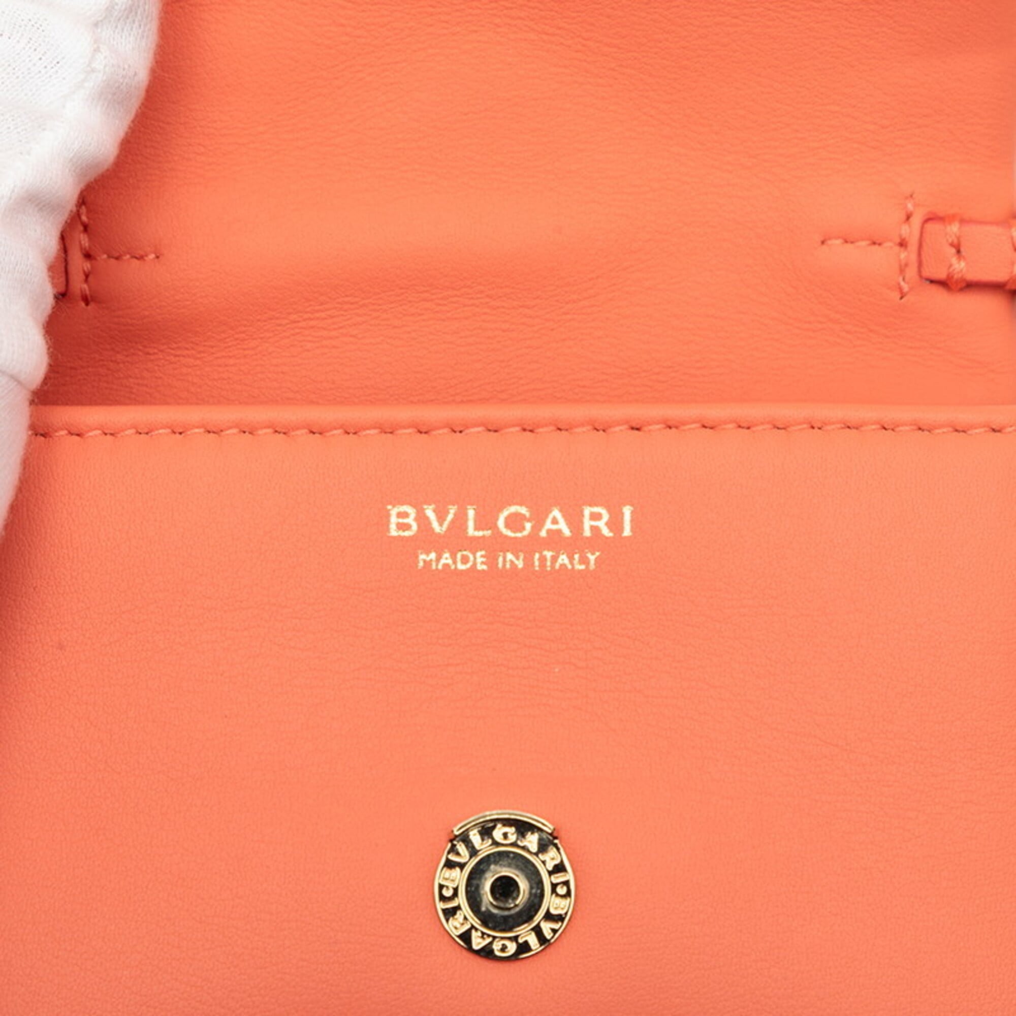 Bvlgari Coral Orange Leather Pochette Shoulder Bag (Pre-Owned)