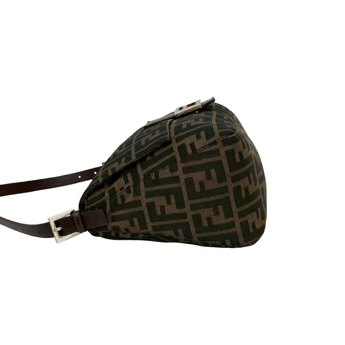 Fendi Brown Canvas Leather Handbag Shoulder Bag (Pre-Owned)