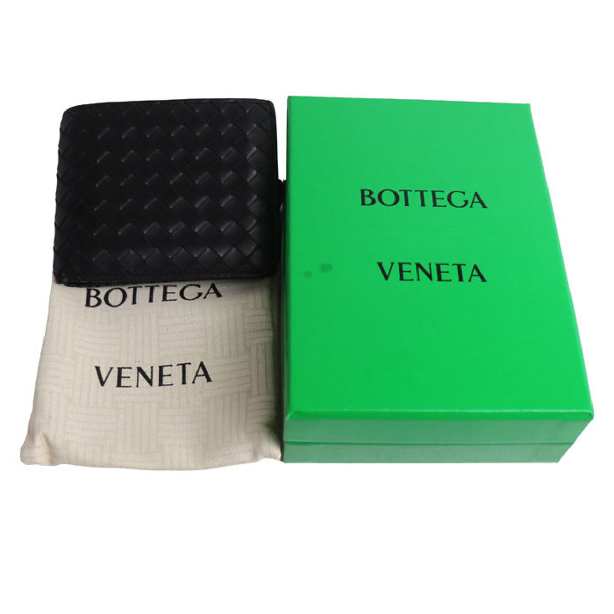 Bottega Veneta Black Leather Wallet (Bi-Fold) (Pre-Owned)