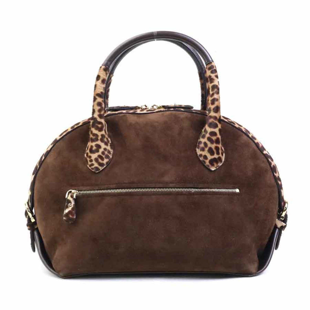 Salvatore Ferragamo Brown Suede Leather Handbag Shoulder Bag (Pre-Owned)