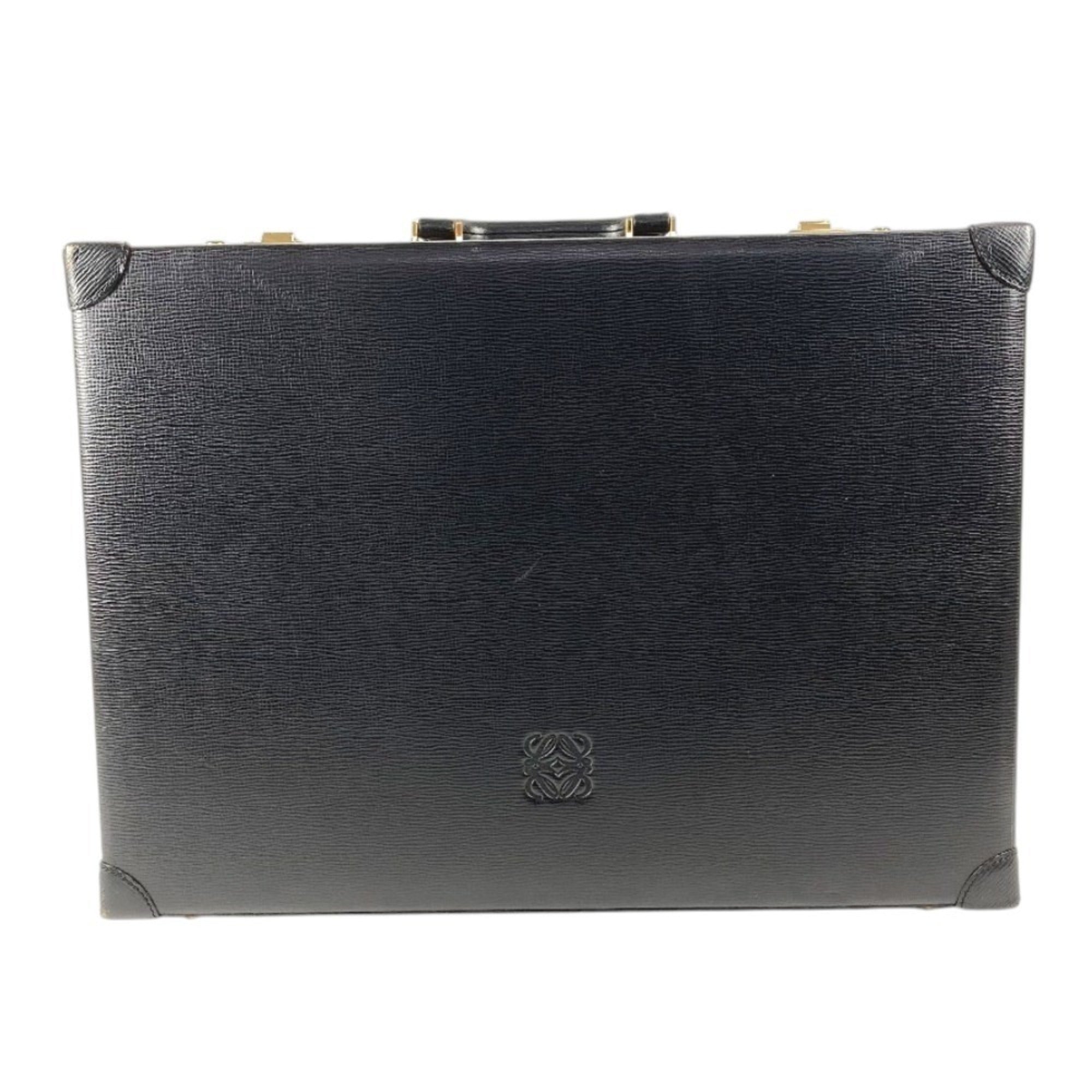 Loewe Black Leather Attaché Case Handbag Tote Bag (Pre-Owned)
