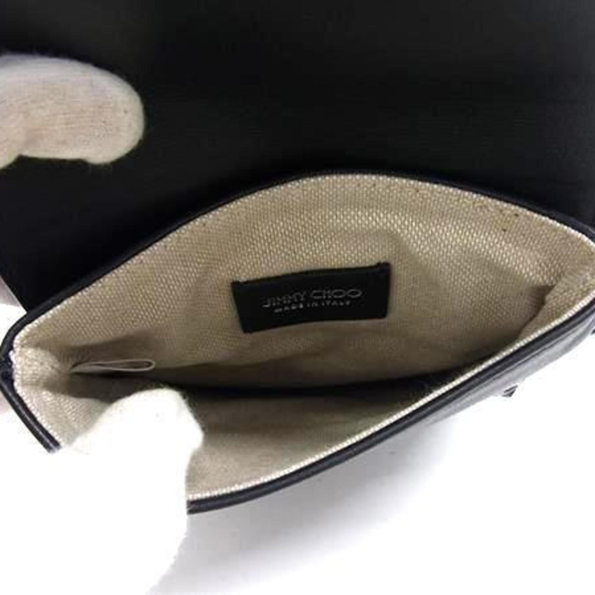 Jimmy Choo Black Leather Handbag Shoulder Bag Tote Bag (Pre-Owned)