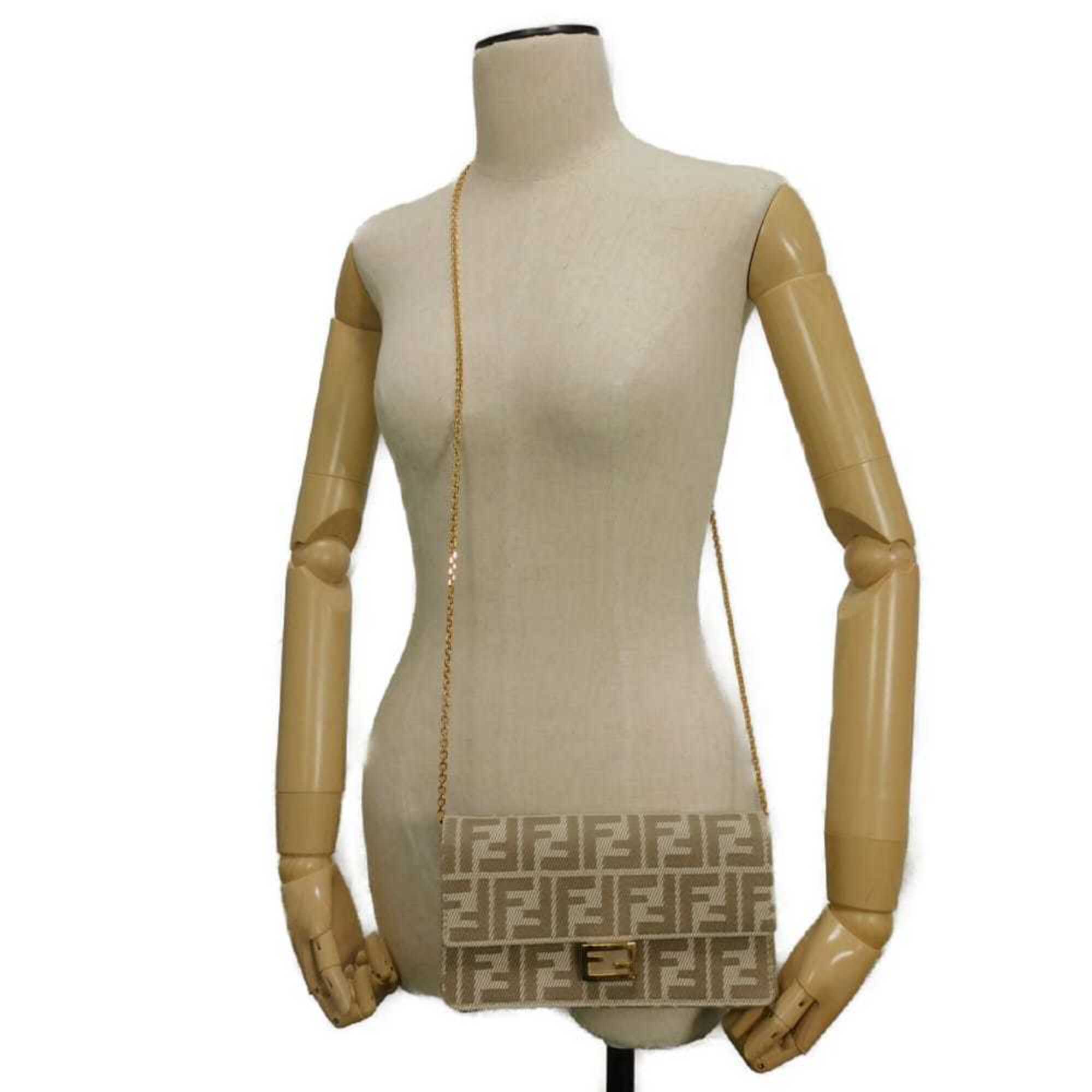 Fendi Beige Fabric Shoulder Bag (Pre-Owned)