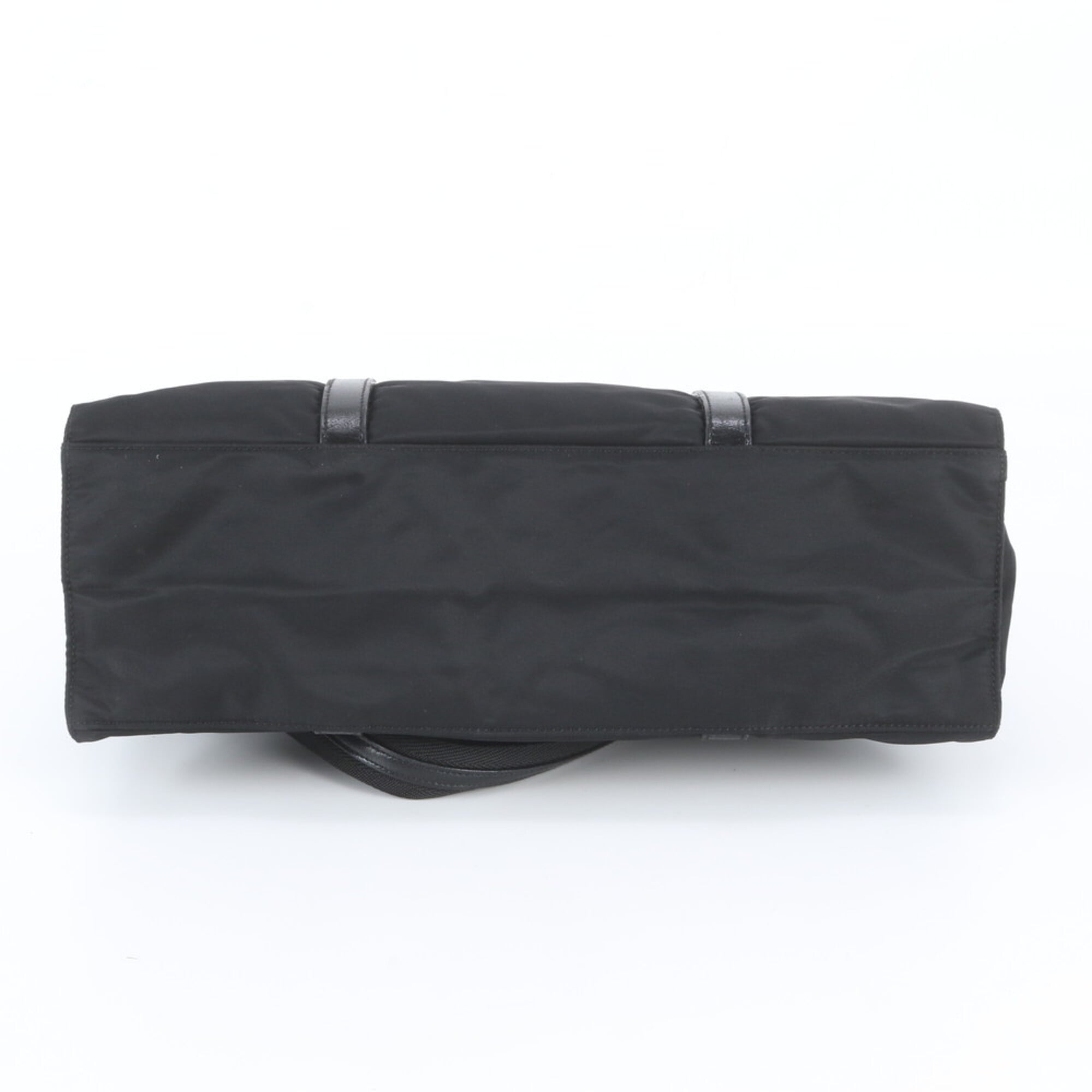 Prada Black Leather Nylon Shoulder Bag Tote Bag (Pre-Owned)