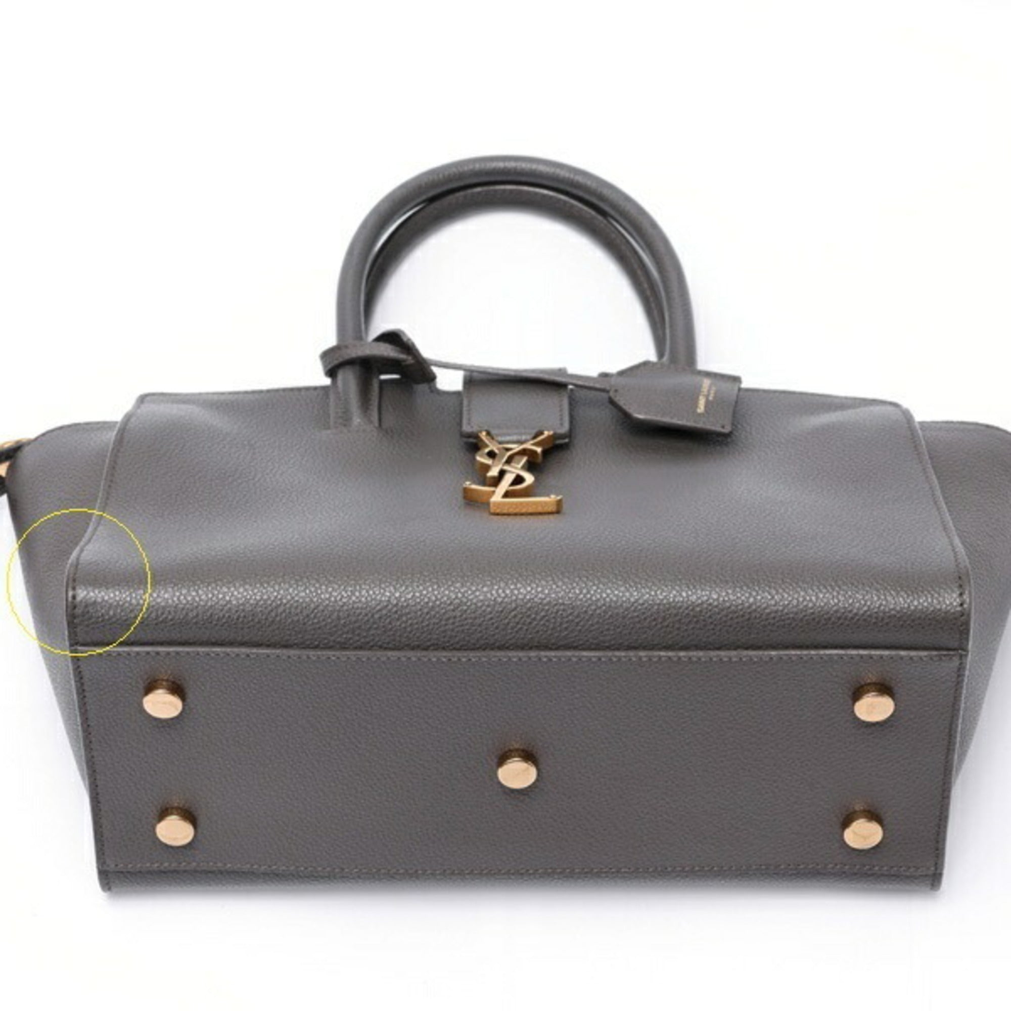 Saint Laurent Gray Leather Handbag (Pre-Owned)