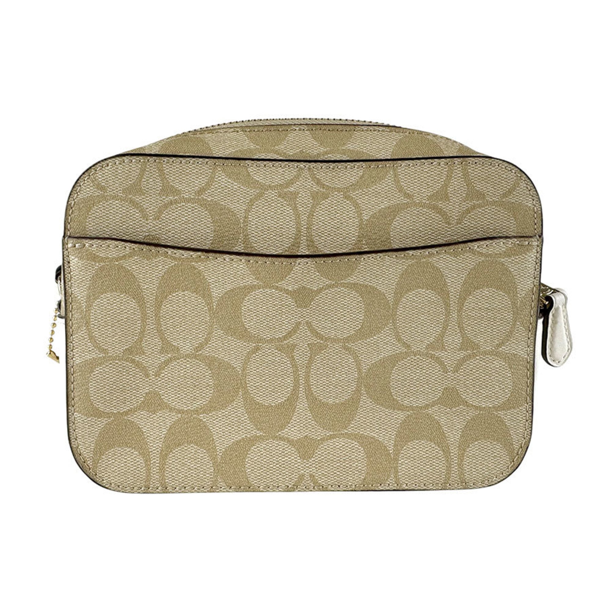 Coach Beige Ivory Leather Shoulder Bag (Pre-Owned)