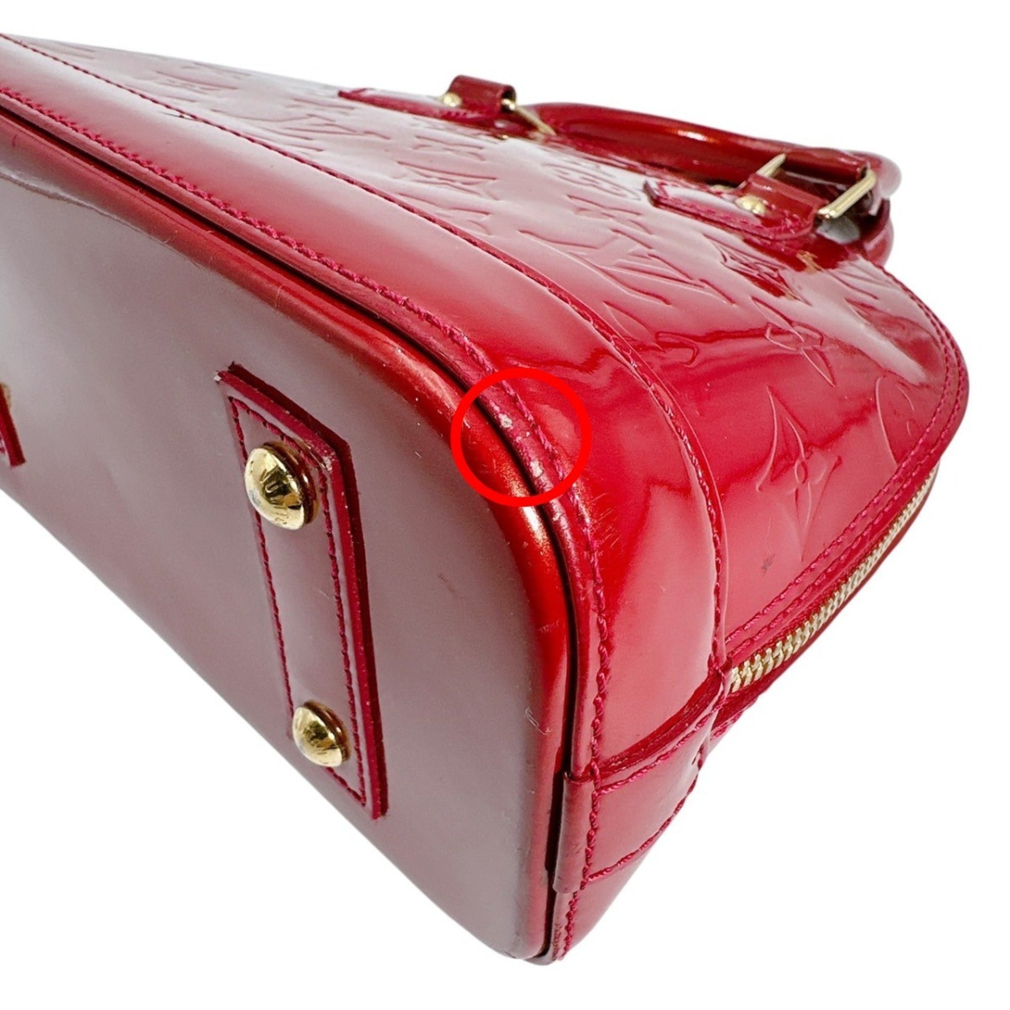 Louis Vuitton Pomme D'amour Red Color Monogram Vernis Handbag (Pre-Owned)