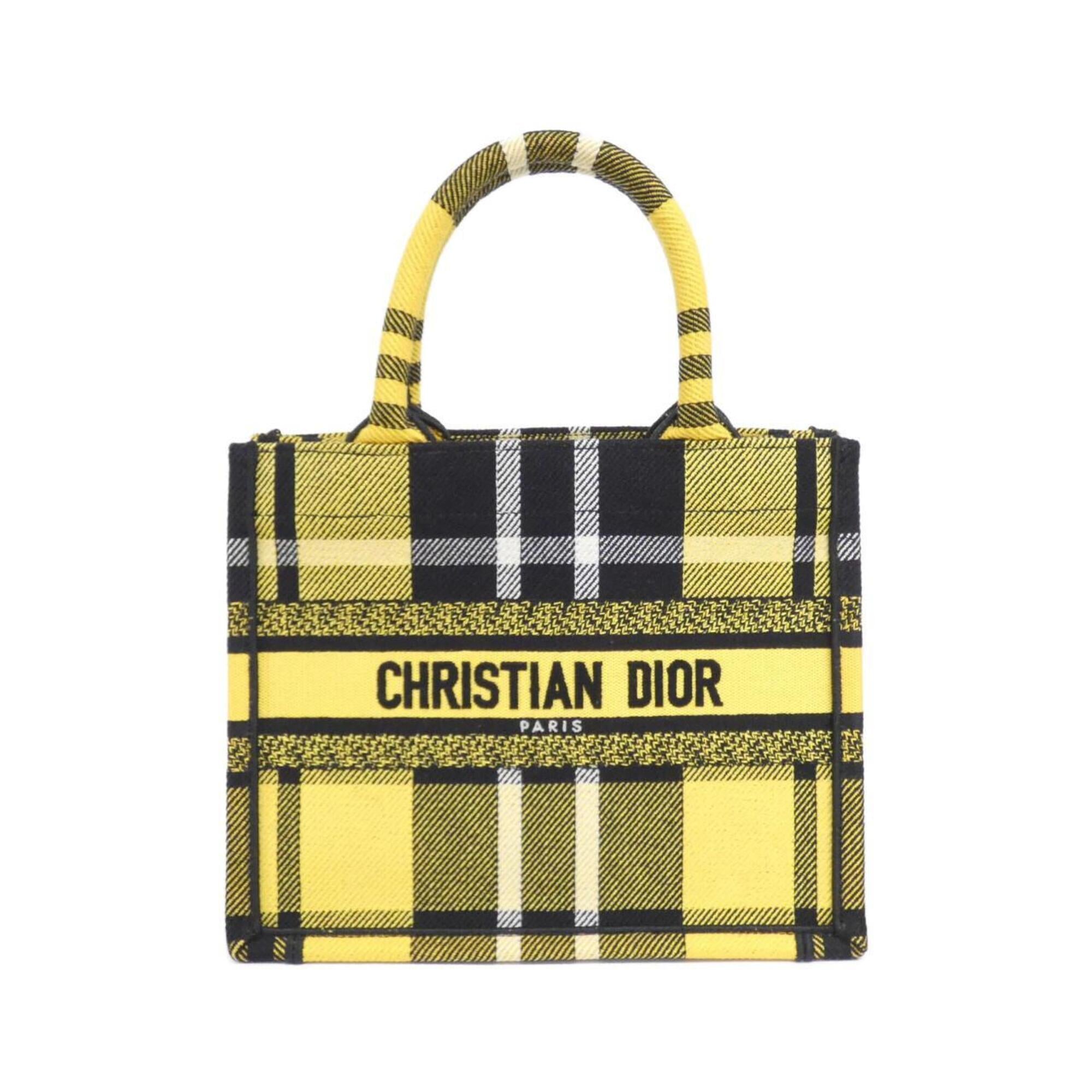 Christian Dior Black Yellow Canvas Handbag (Pre-Owned)